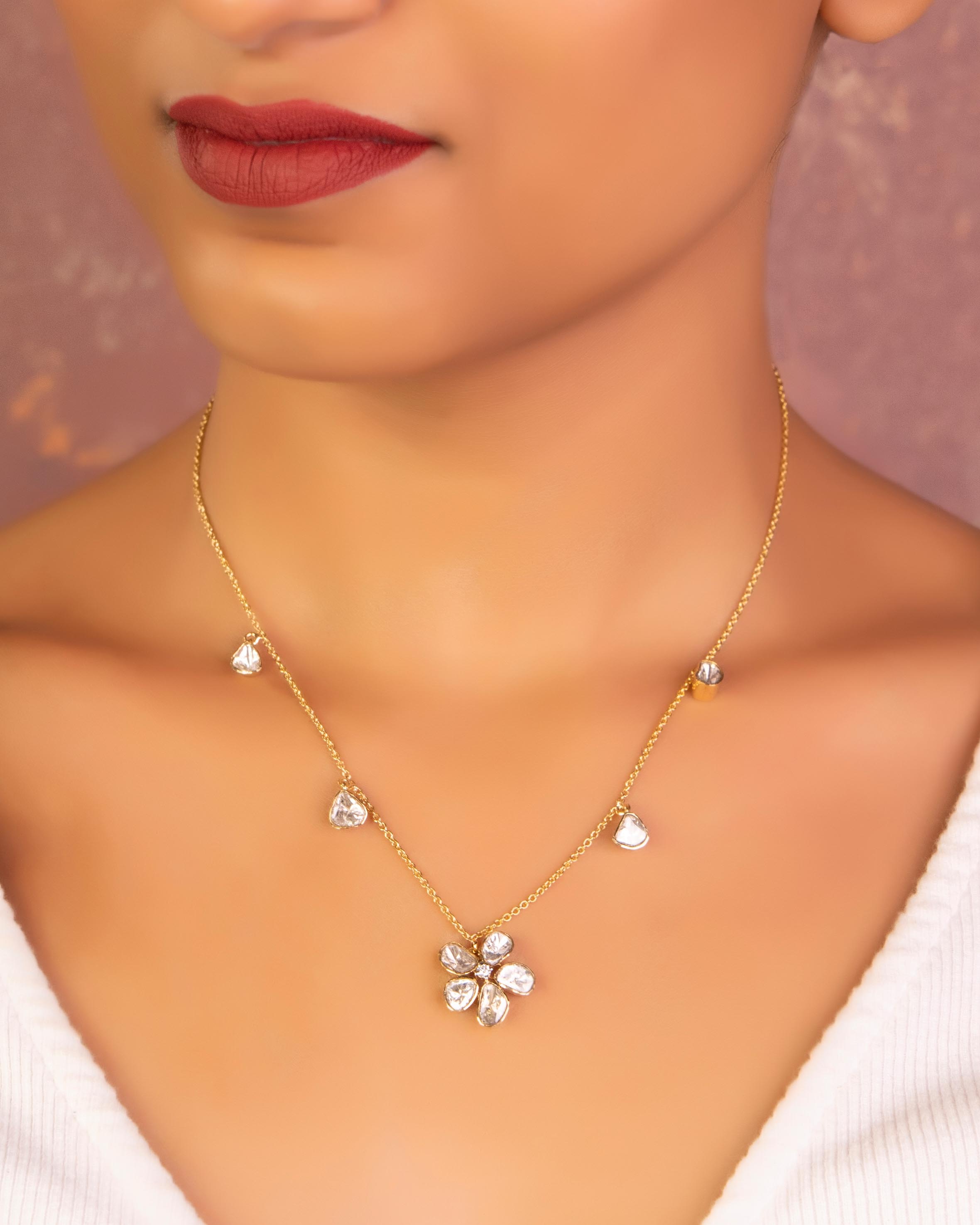 Vaibhavi Polki And Diamond Bead Choker