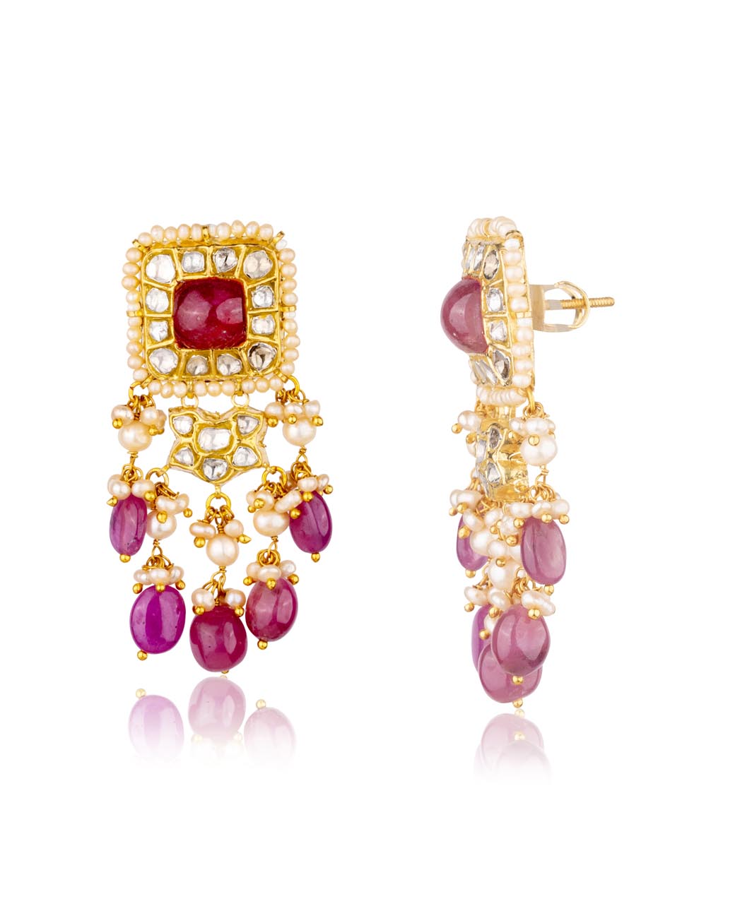 Yuvani Polki Long Earrings
