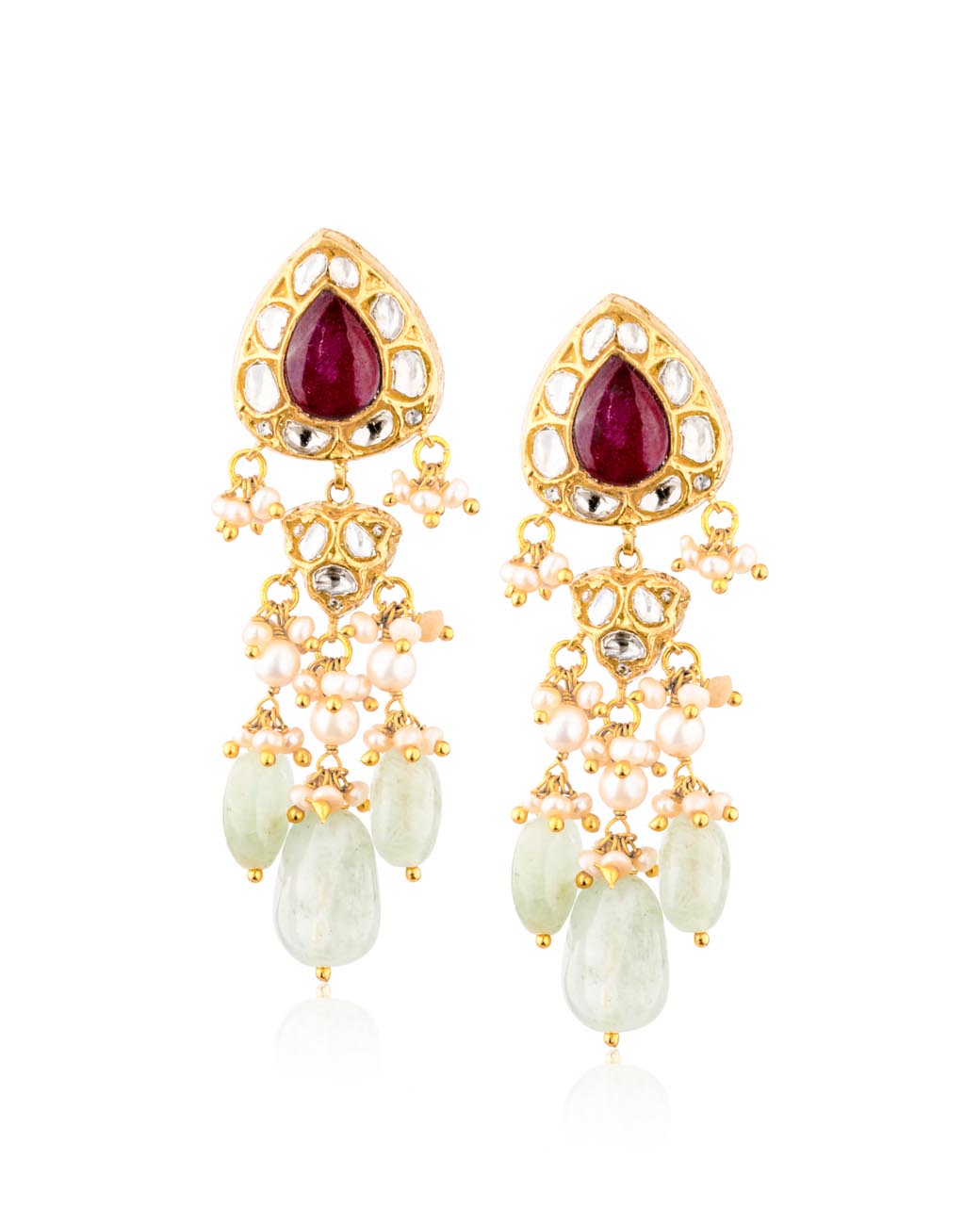 Zoya Polki Long Earrings