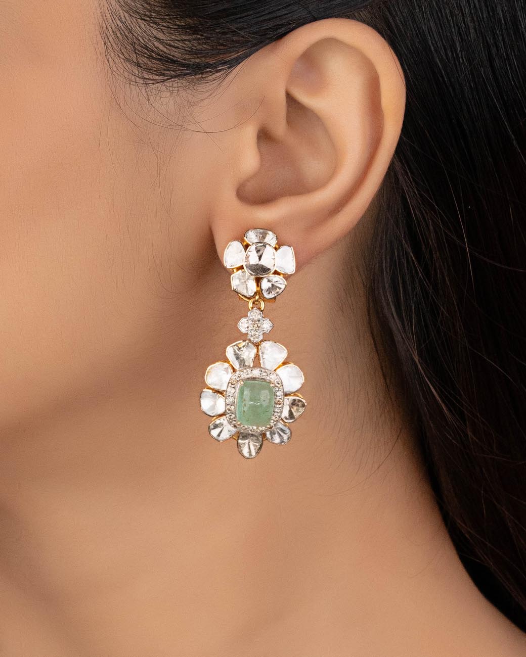 Presley Polki And Diamond Long Earrings