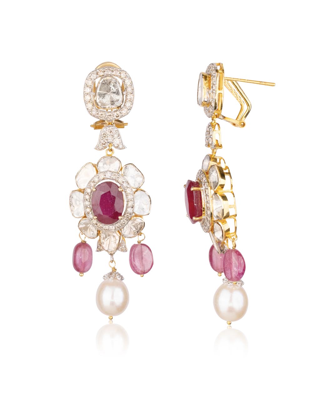 Kaveri Polki And Diamond Long Earrings