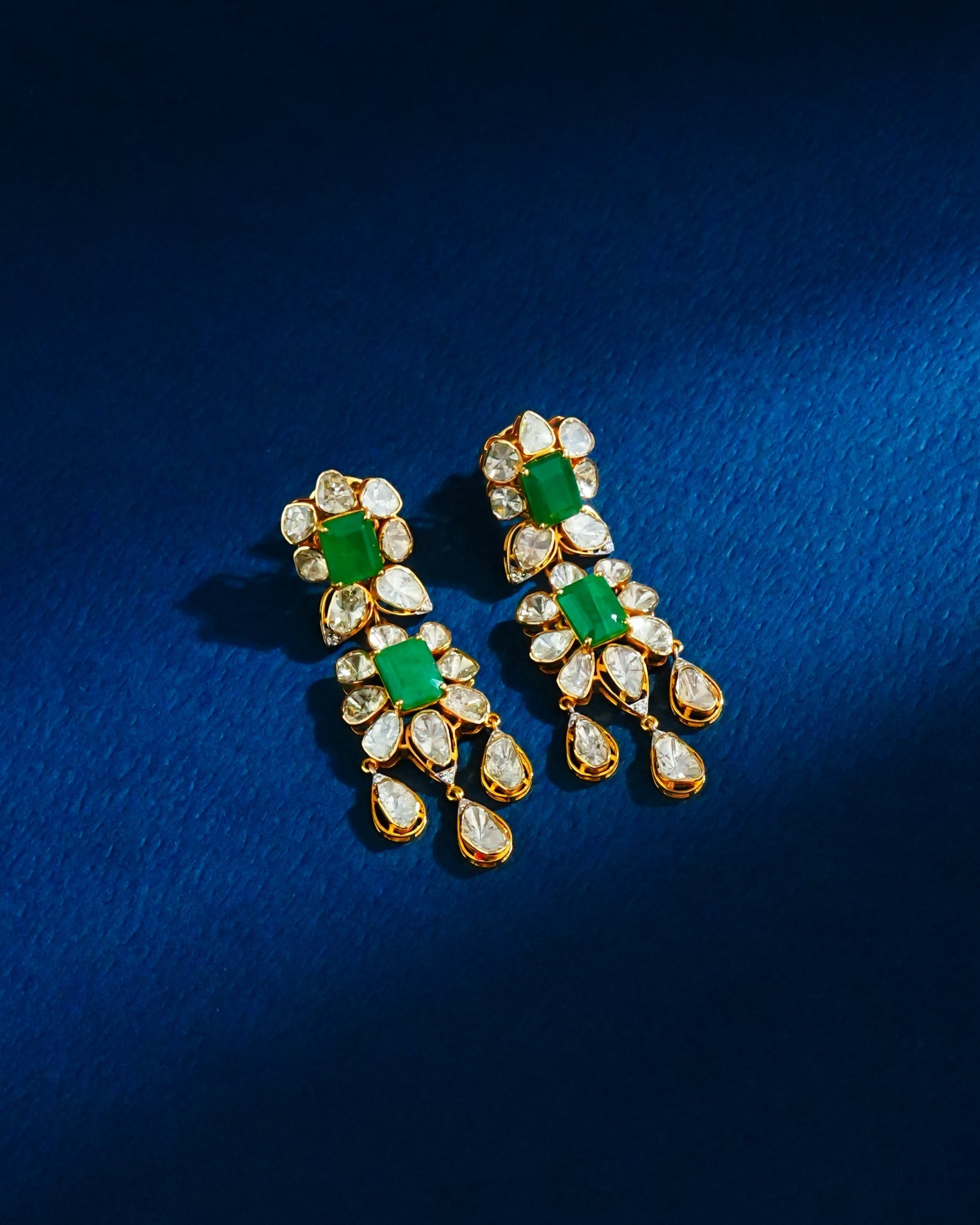 Preeti Polki And Diamond Long Earrings Details Pending