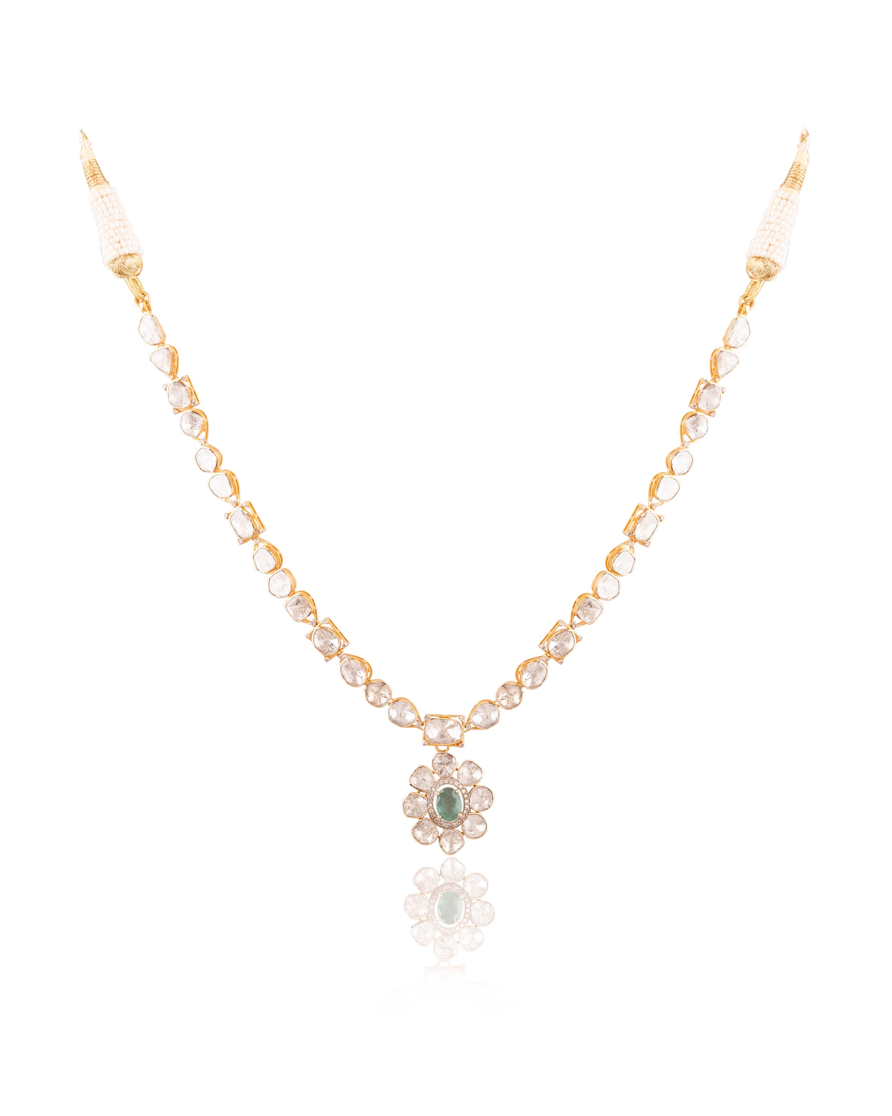 Vishala Polki And Diamond Necklace