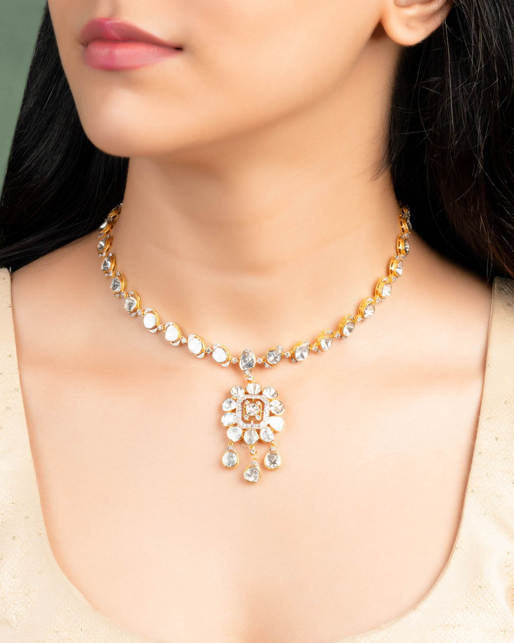 Nikhila Polki And Diamond Necklace