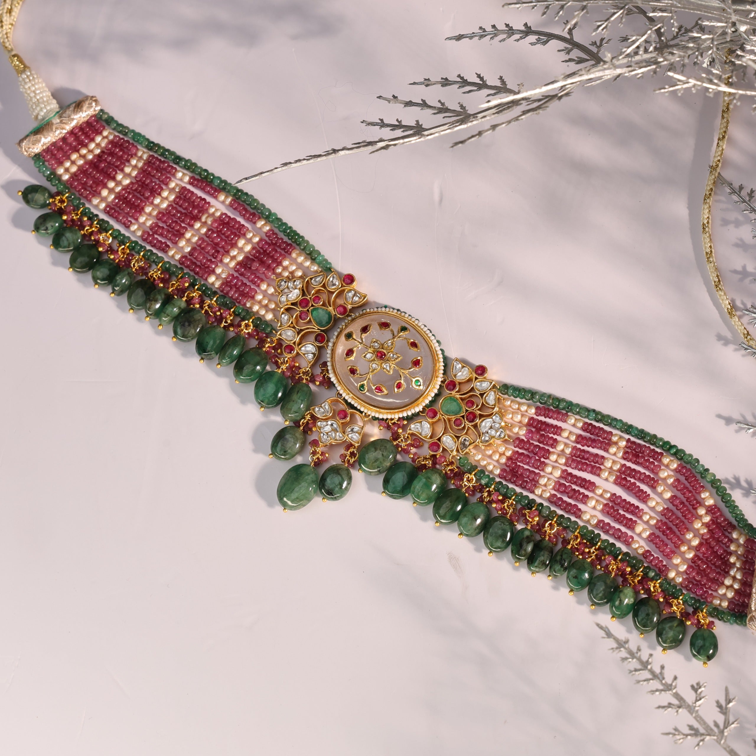 Zerra Polki Bead Choker