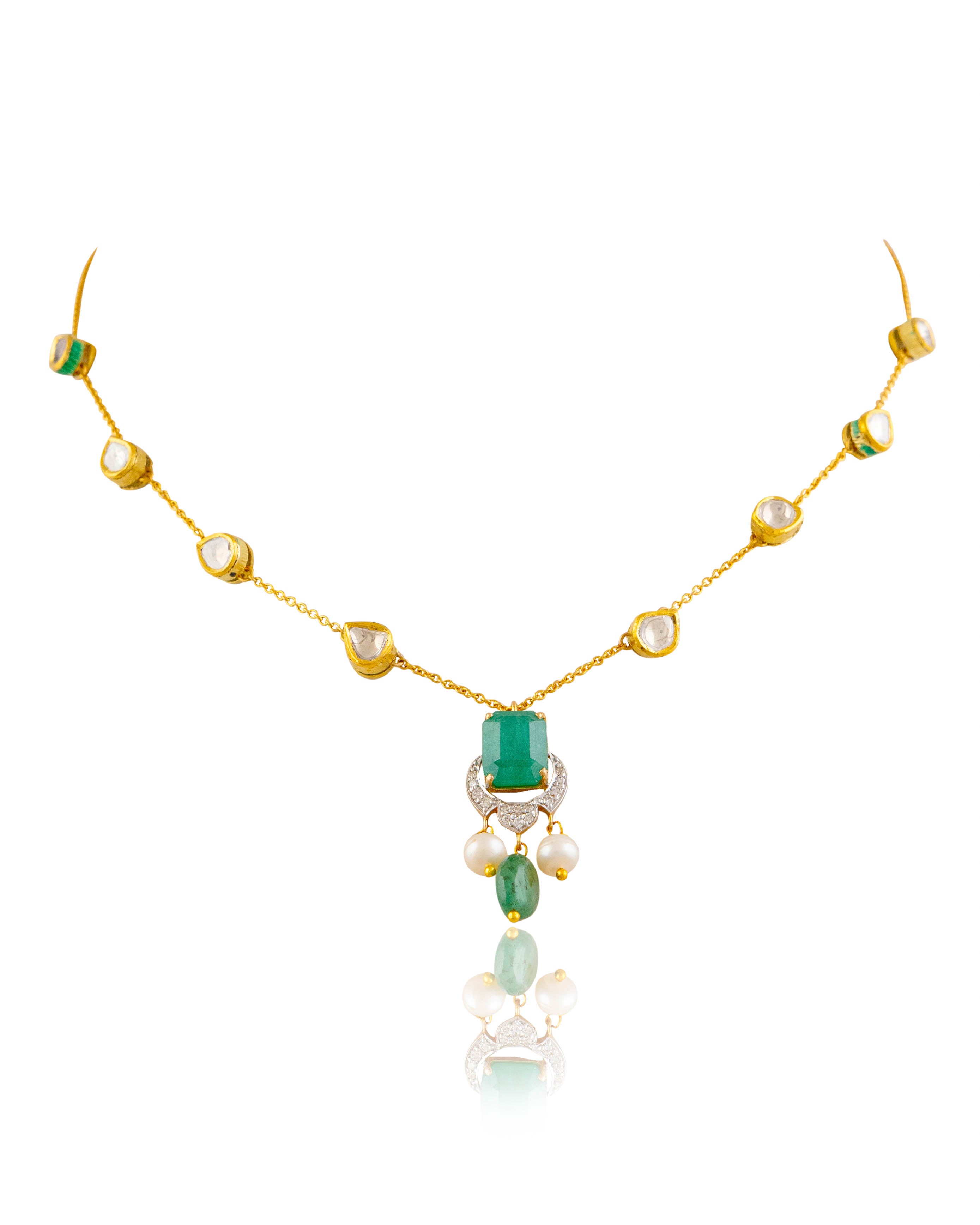 Sameera Polki And Diamond Pendant