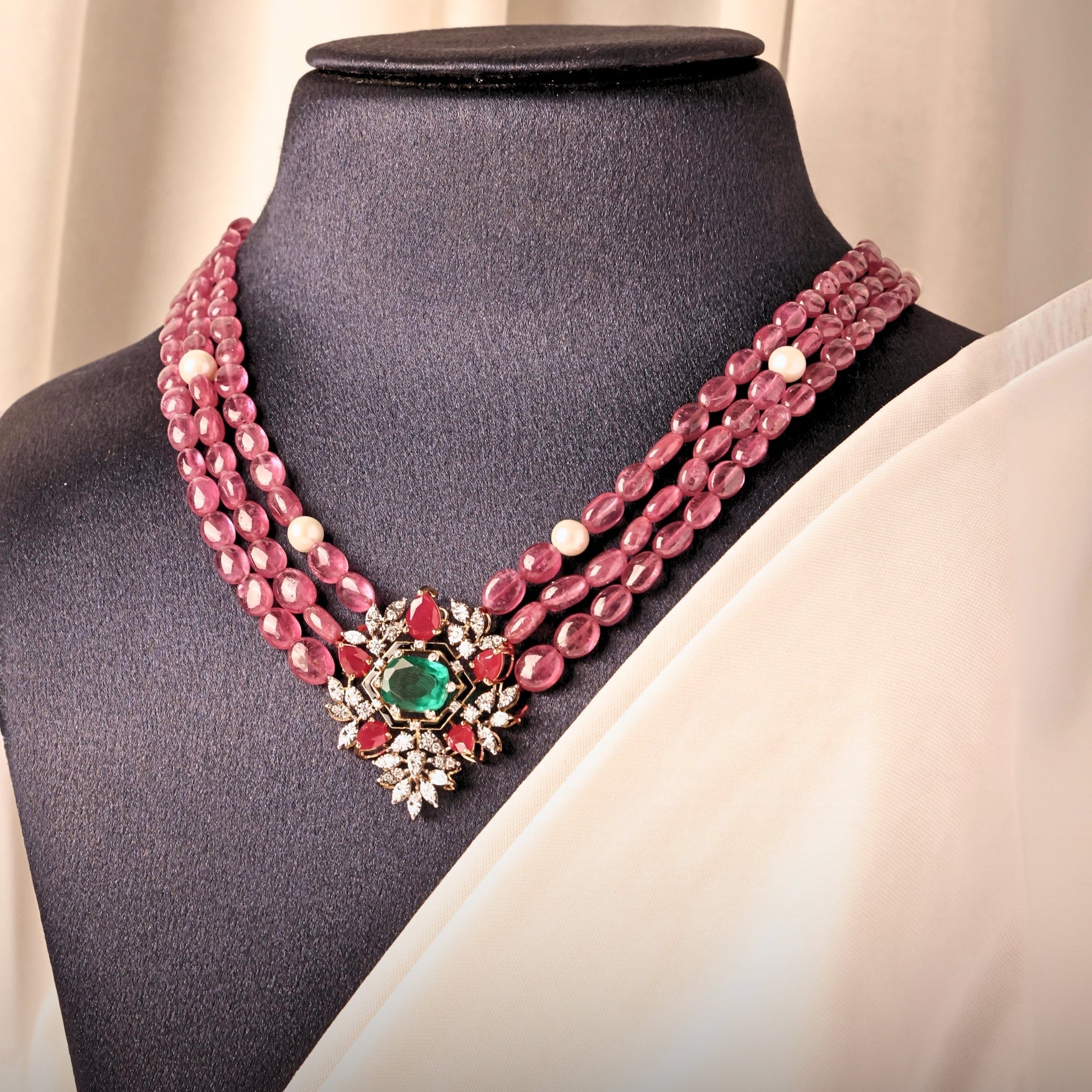 Pink Diamond Bead Pendant