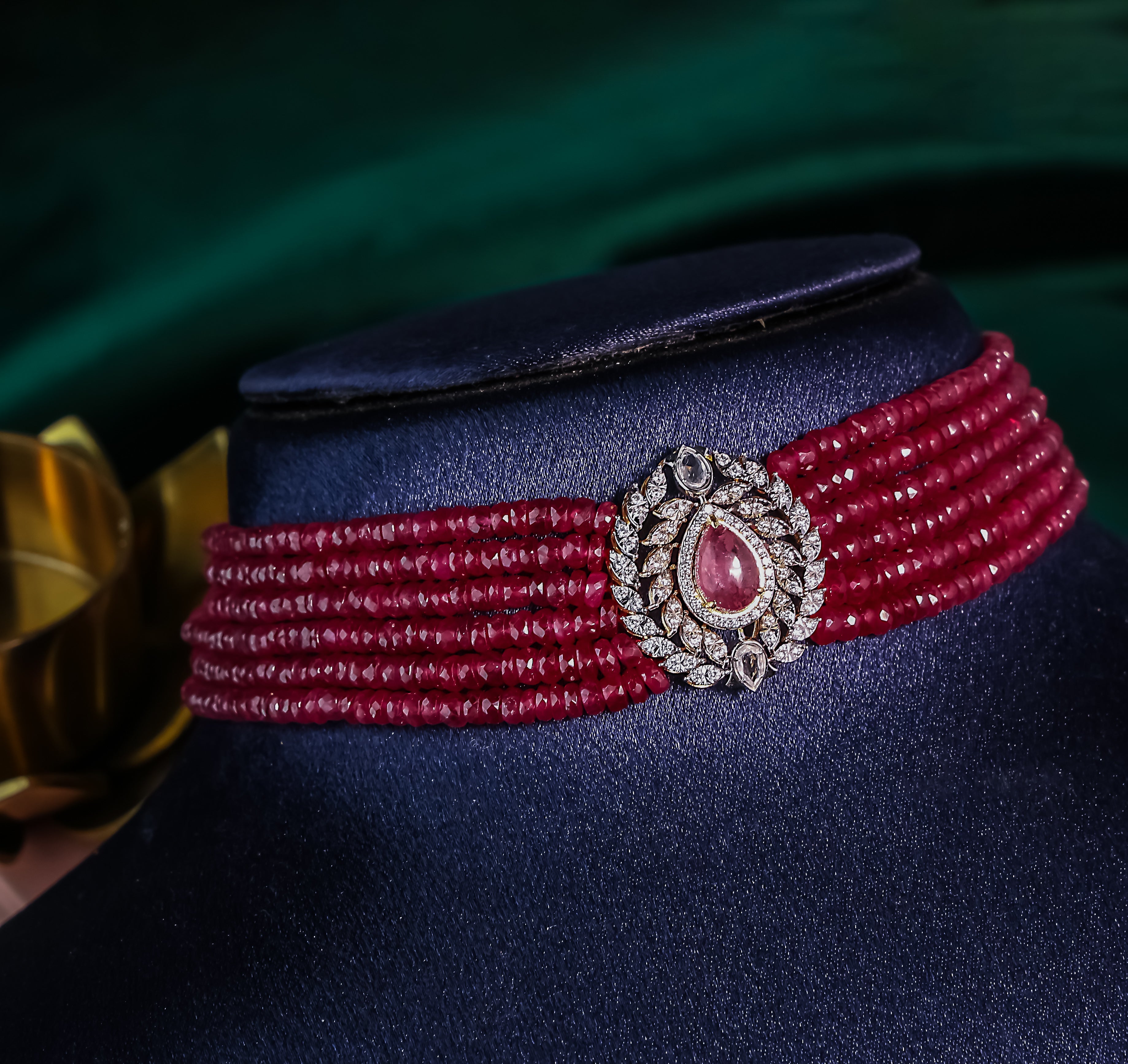 Red Beaded Choker Necklaces