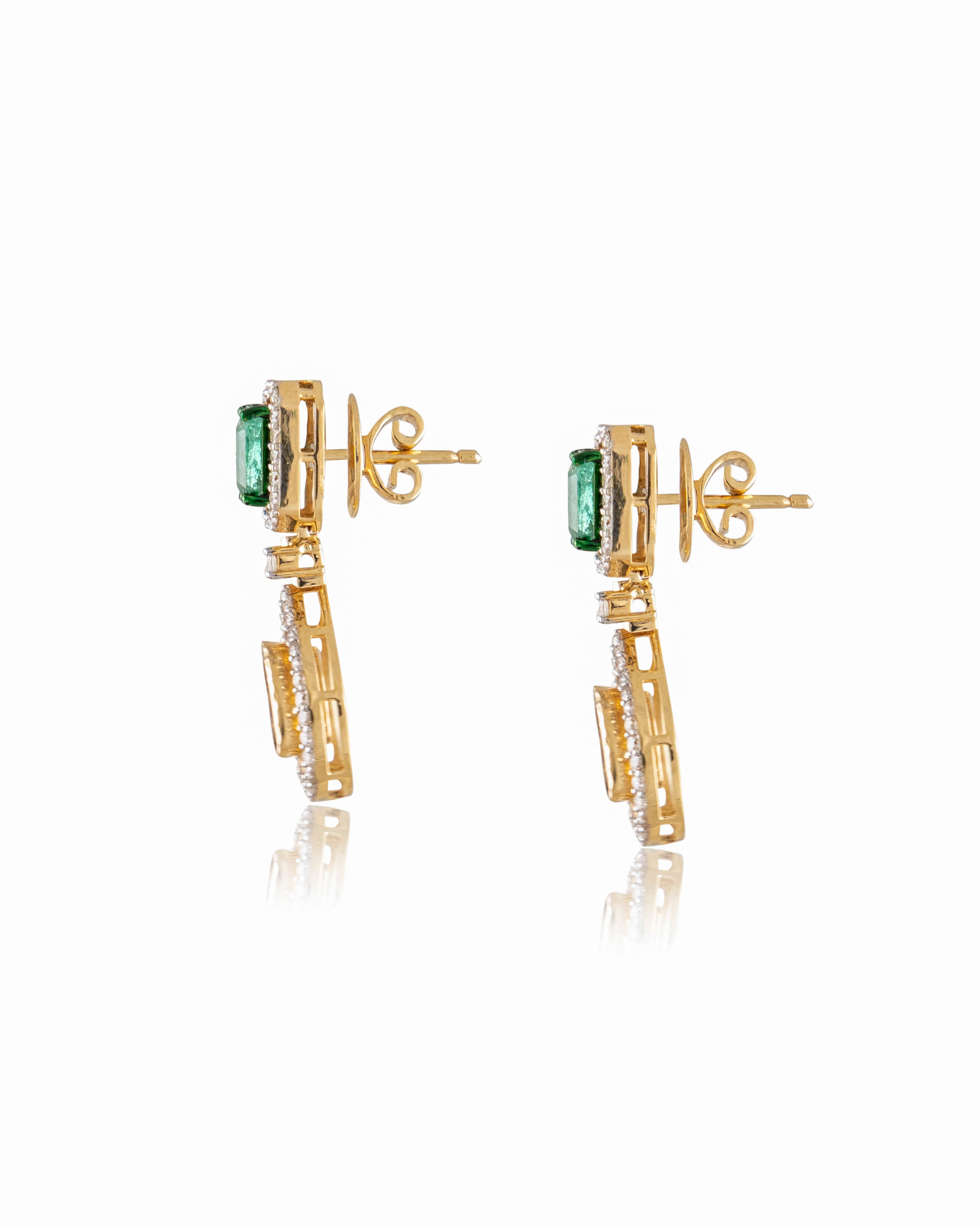 Aziya Polki And Diamond Long Earrings