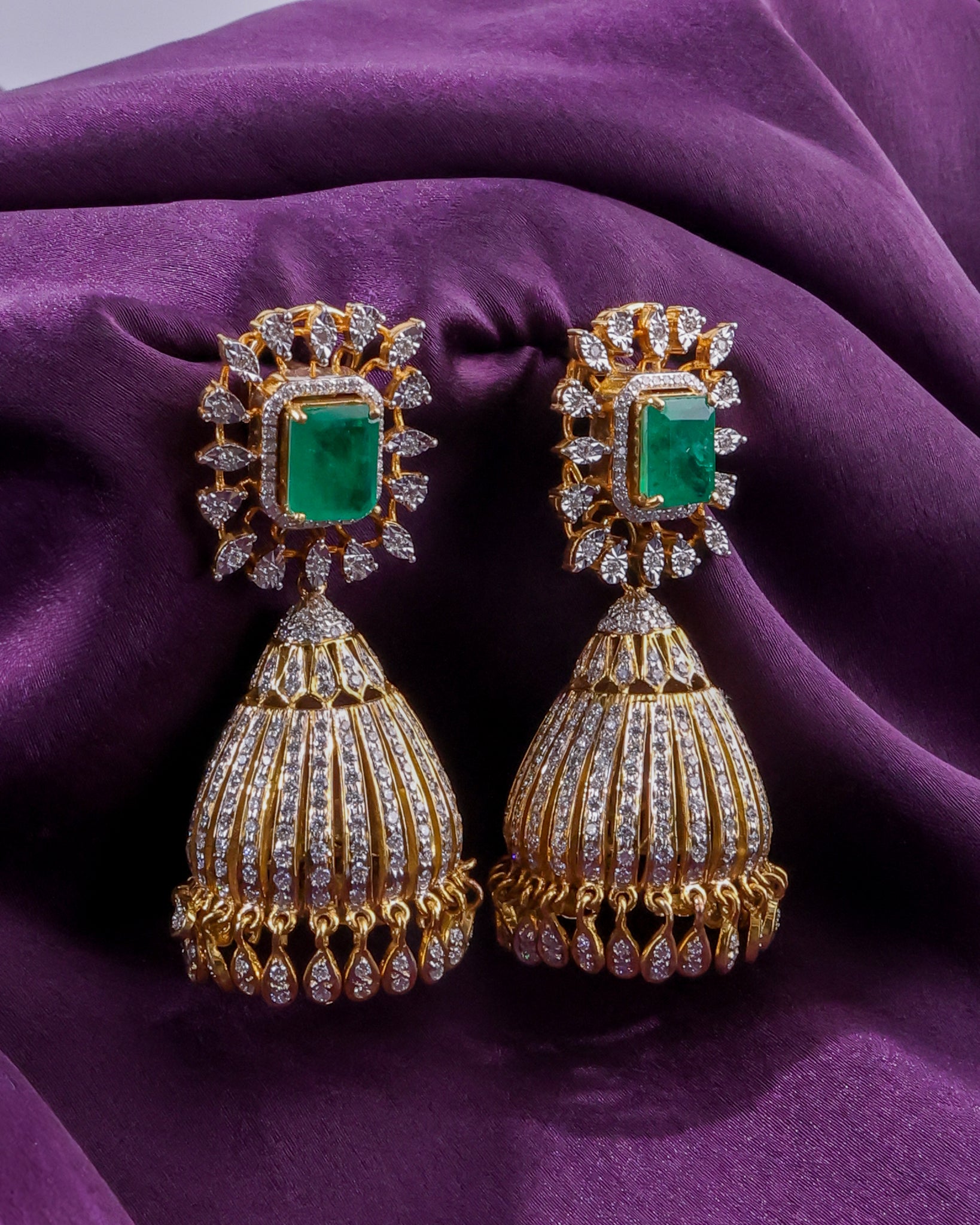 Diamond Jhumkas