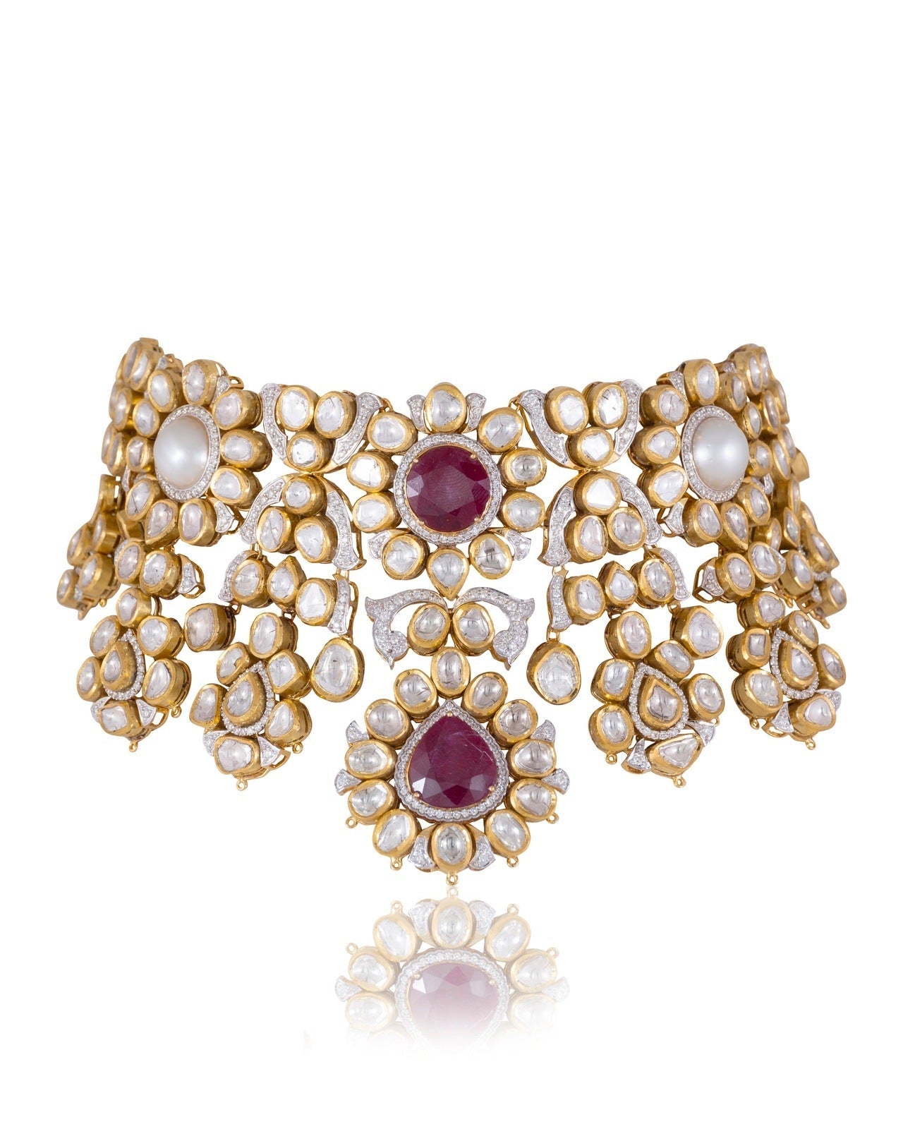 Flora Polki And Diamond Necklaces