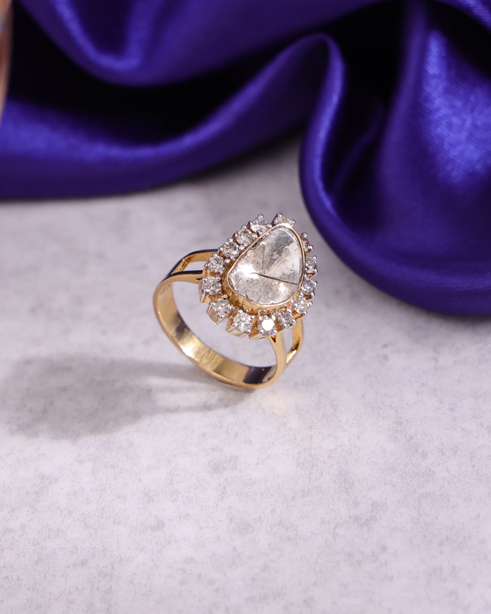 Aviva Polki And Diamond Ring