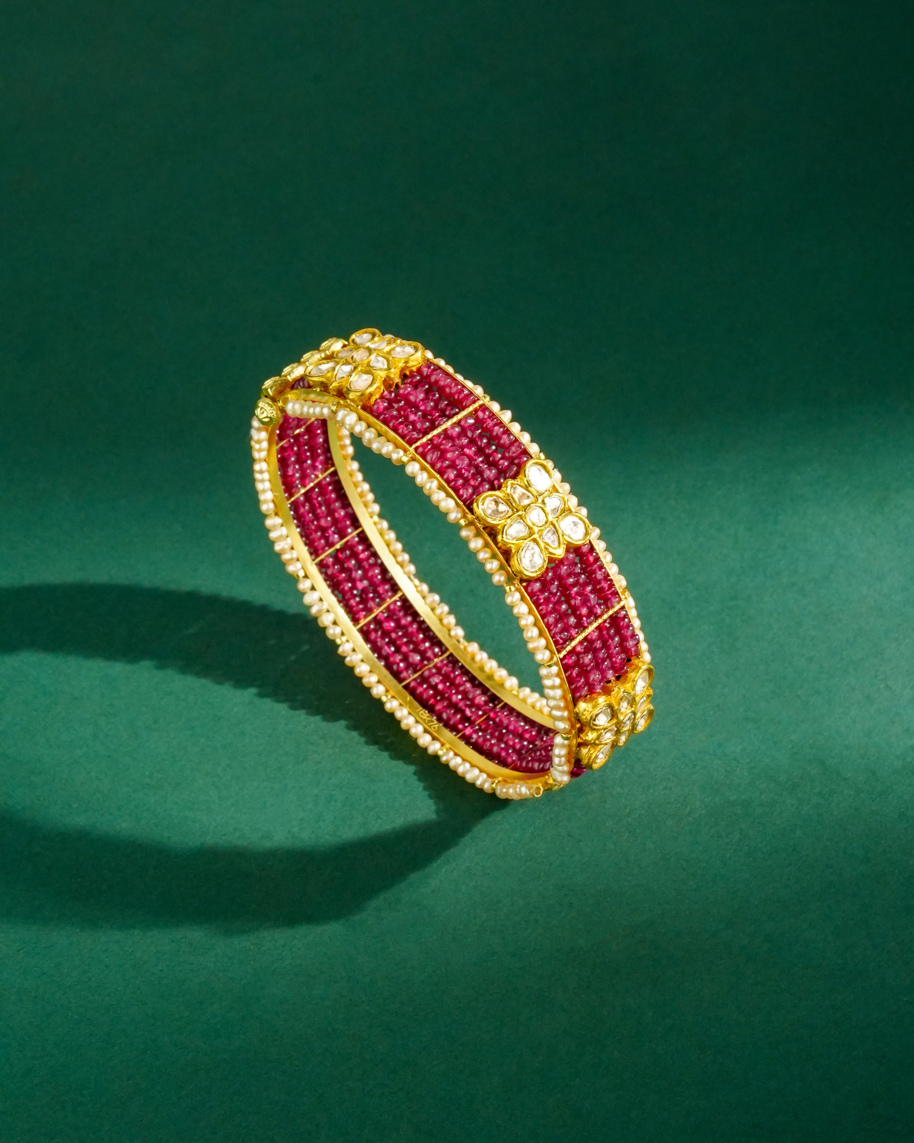 Nisha Polki And Diamond Bangle