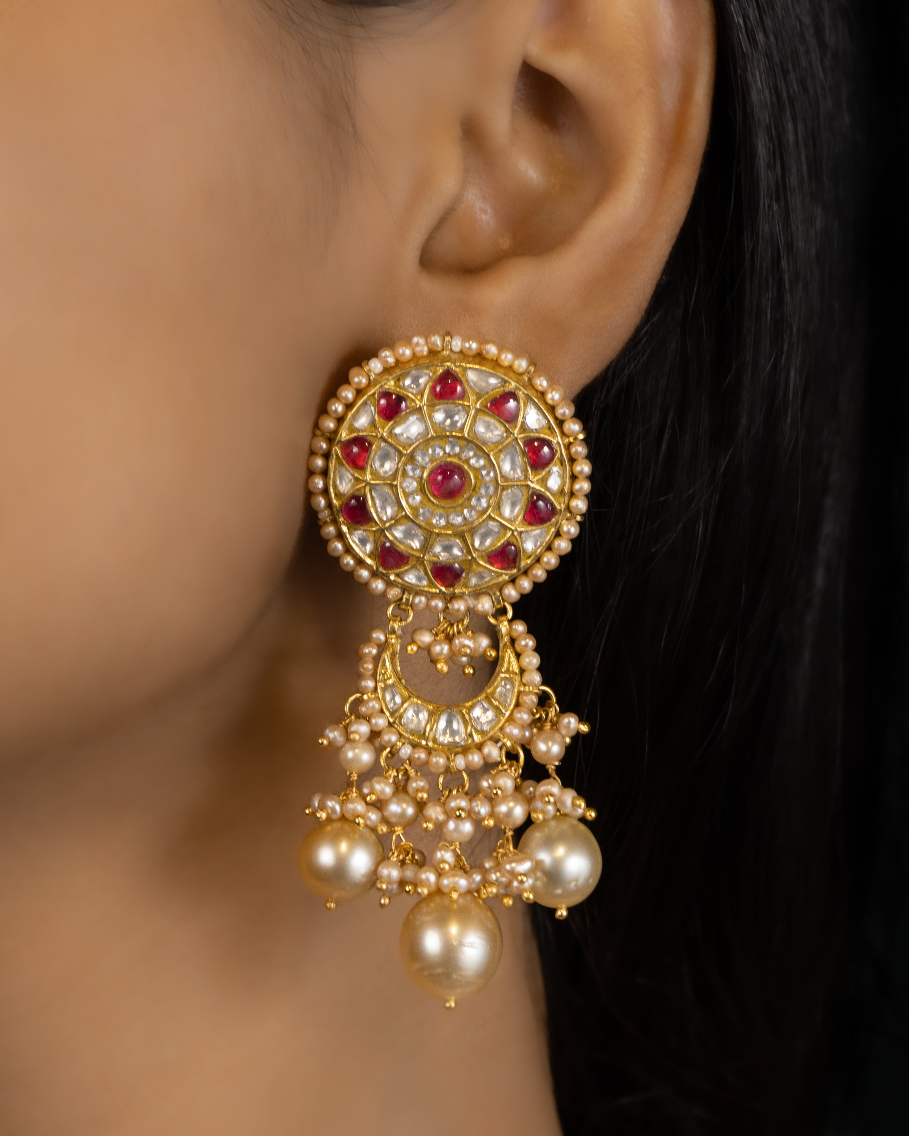 Khushali Choker And Lavanya Chandbalis Polki Set