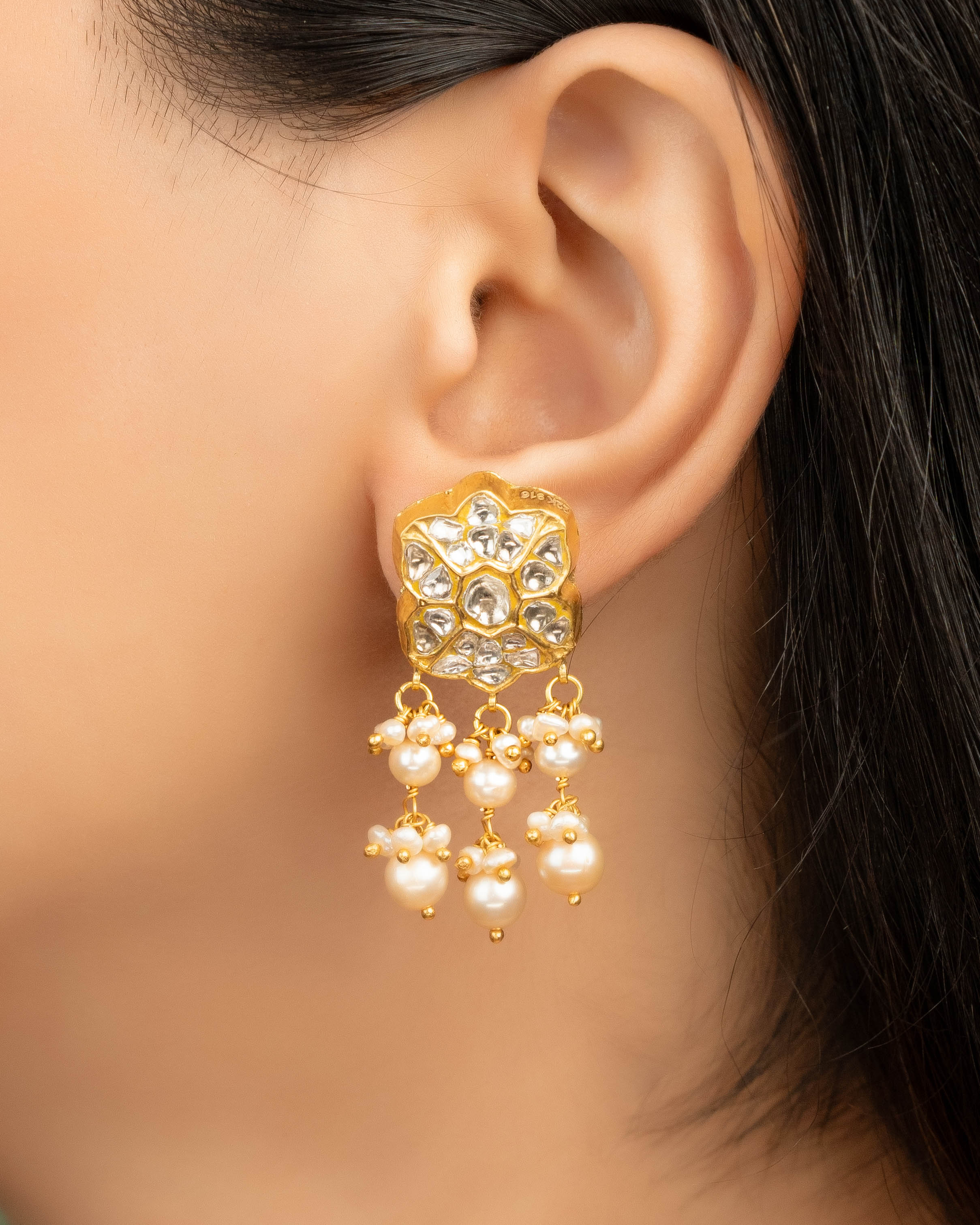 Aruneema Necklace And Fareen Tops Polki Set