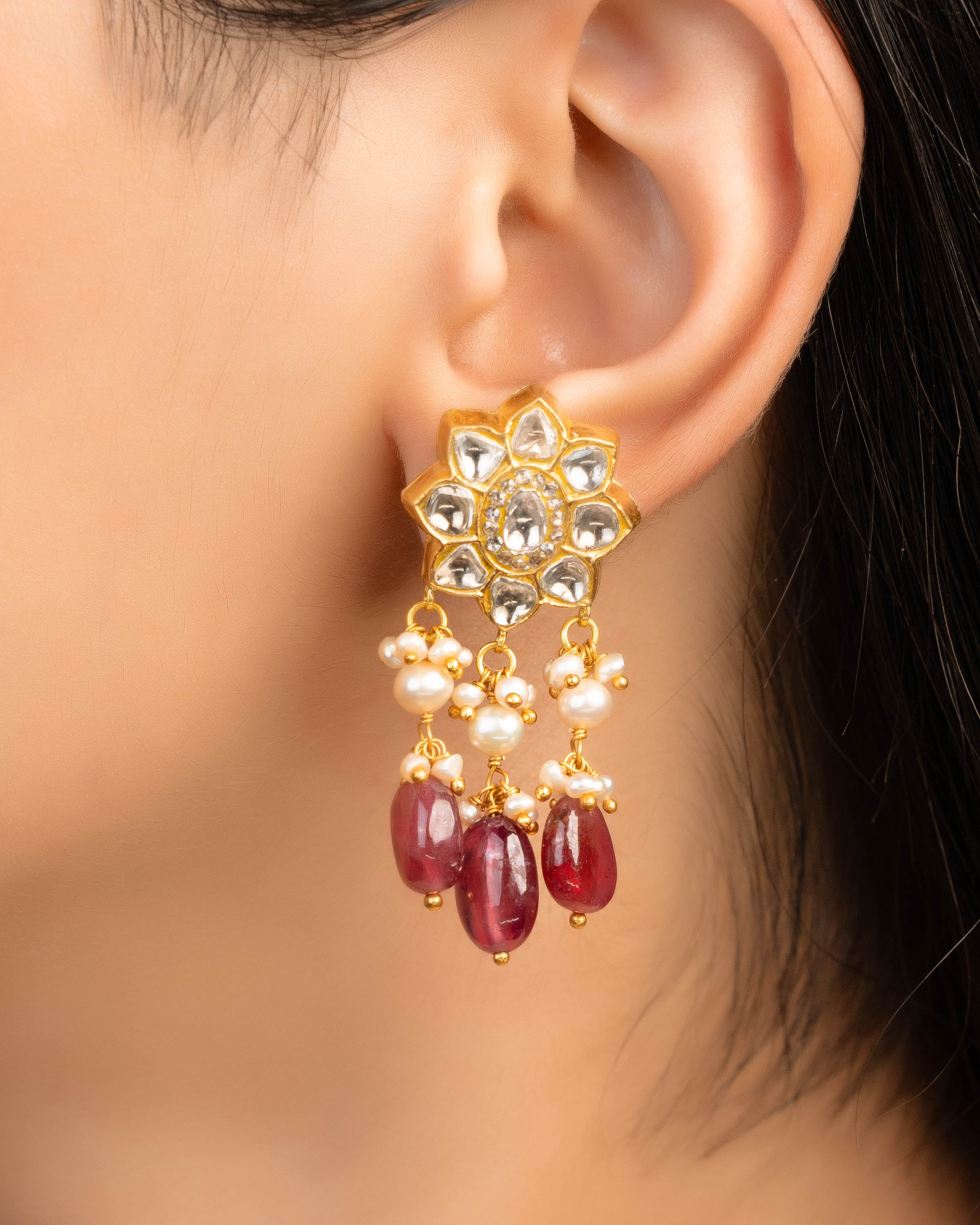 Depali Necklace And Malvika Tops Polki Set