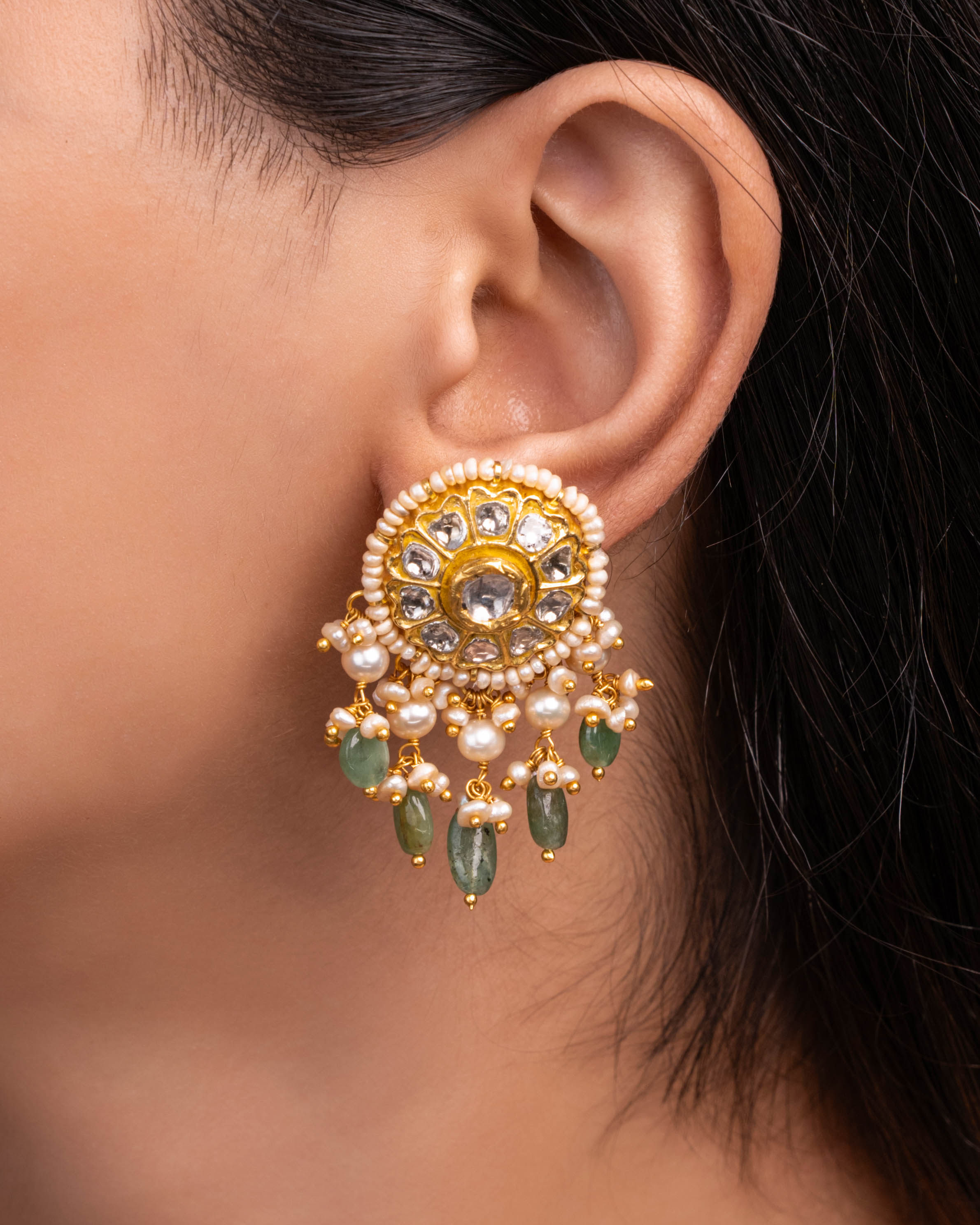 Aditi Necklace And Jiya Tops Polki Set