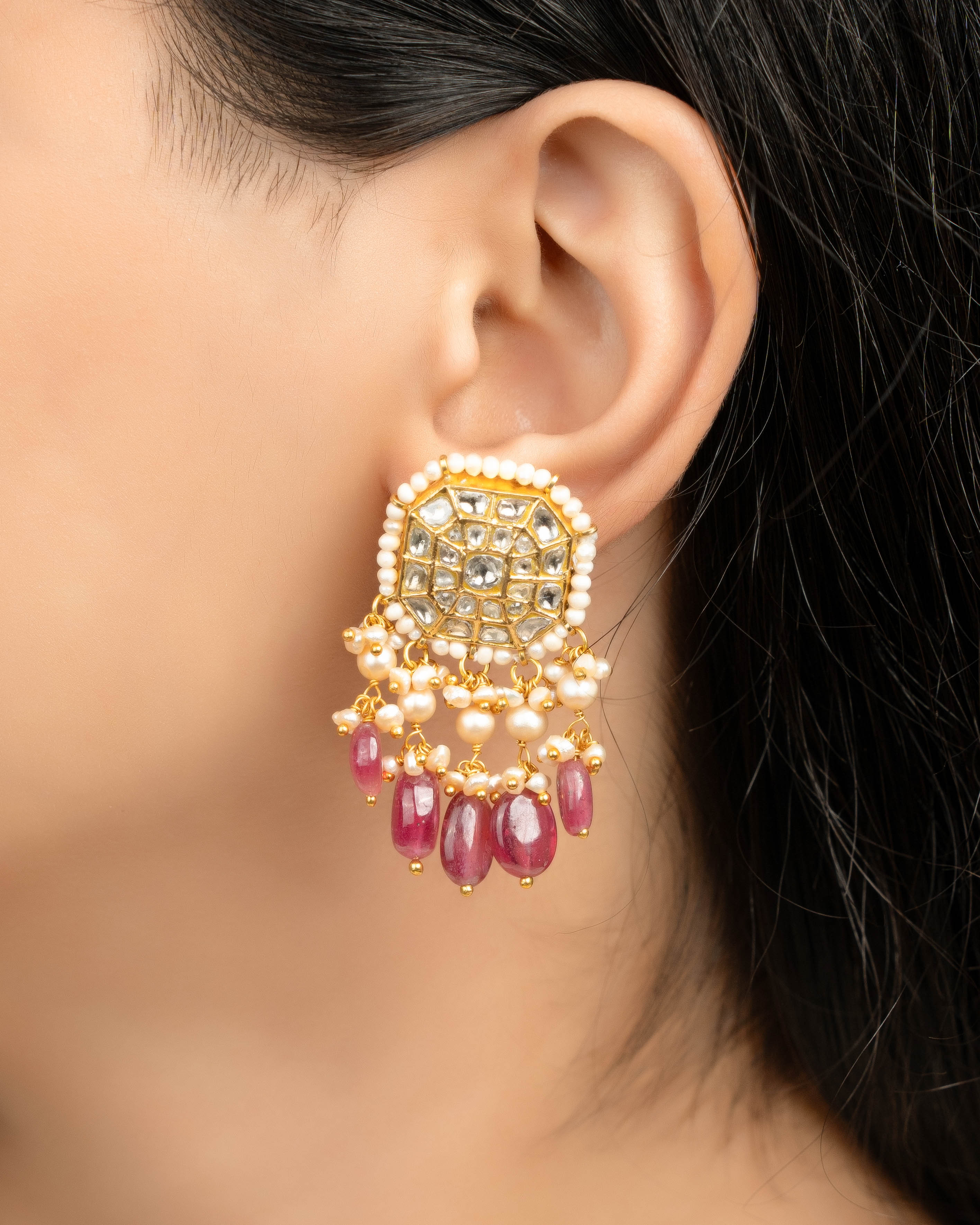 Darshika Necklace And Ananya Tops Polki Set