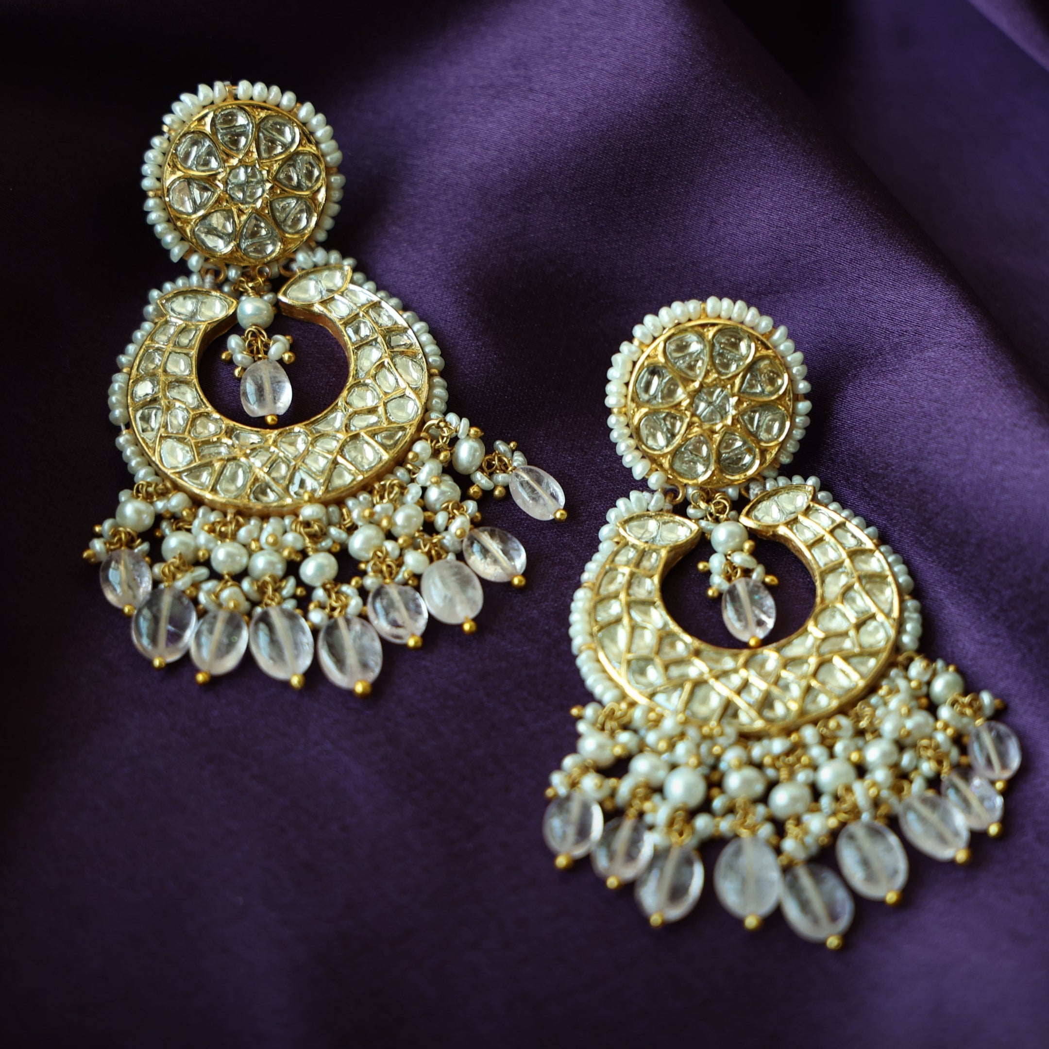 Rubiya Polki Chandbalis