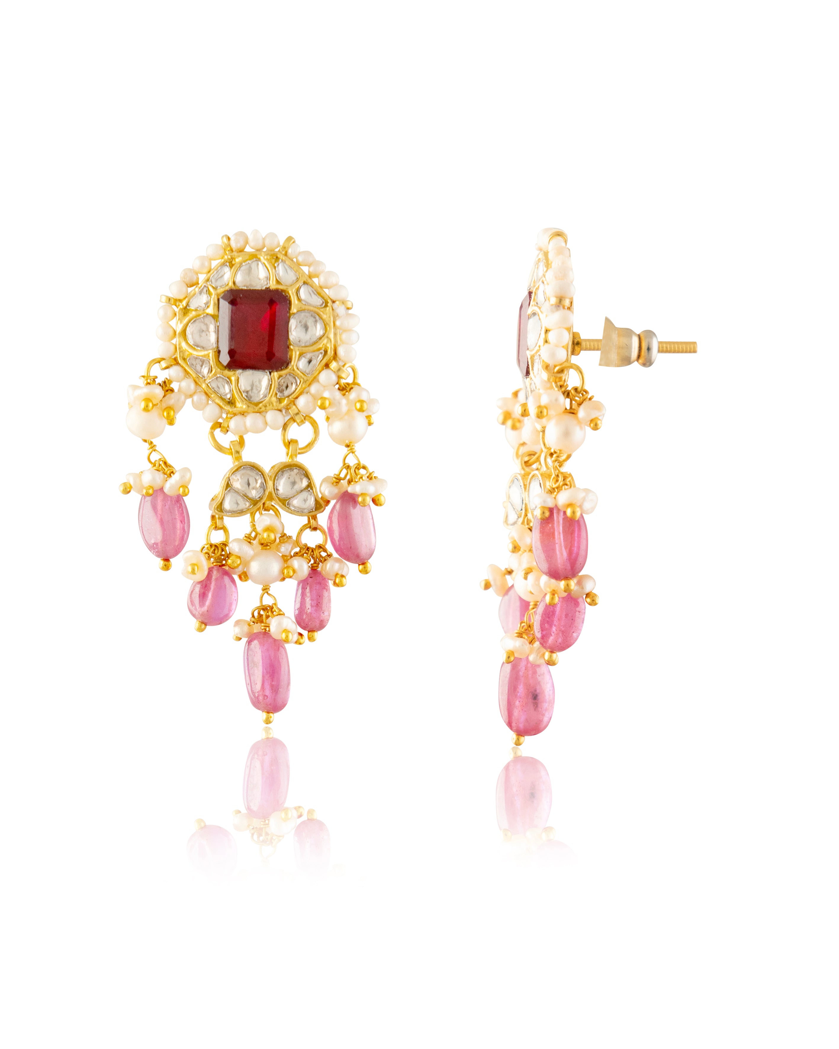 Sneha Polki Long Earrings