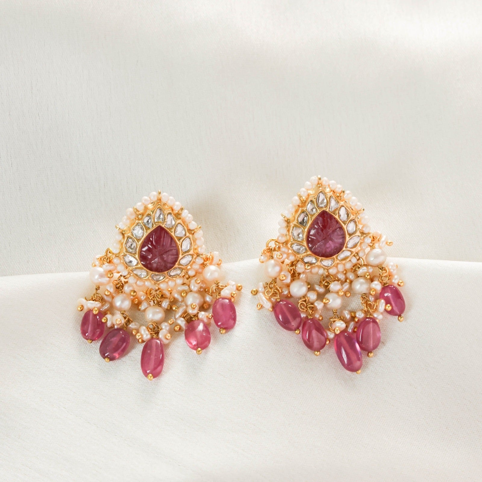 Meeta Necklace And Varsha Tops Polki Set