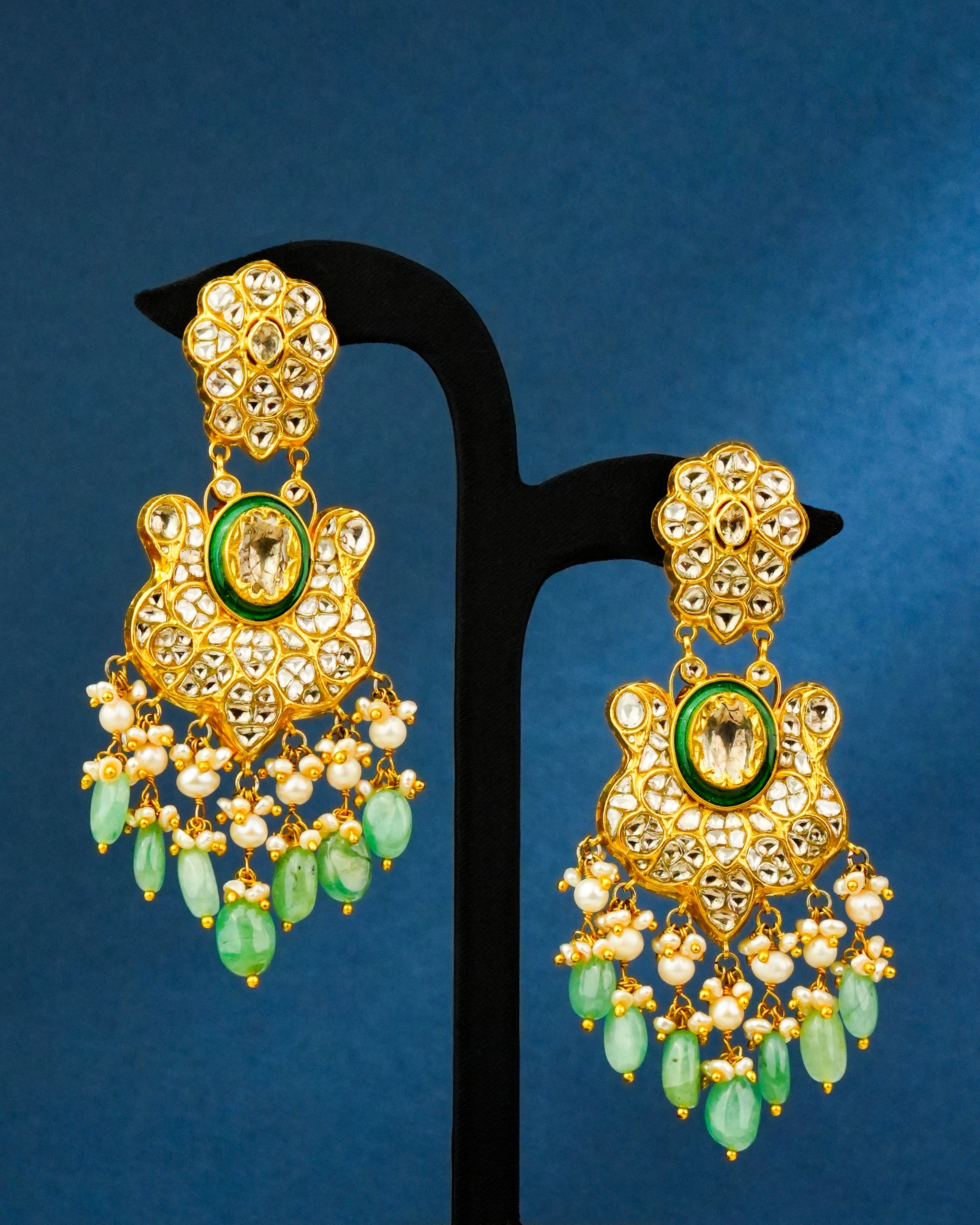 Simsha Polki Long Earrings
