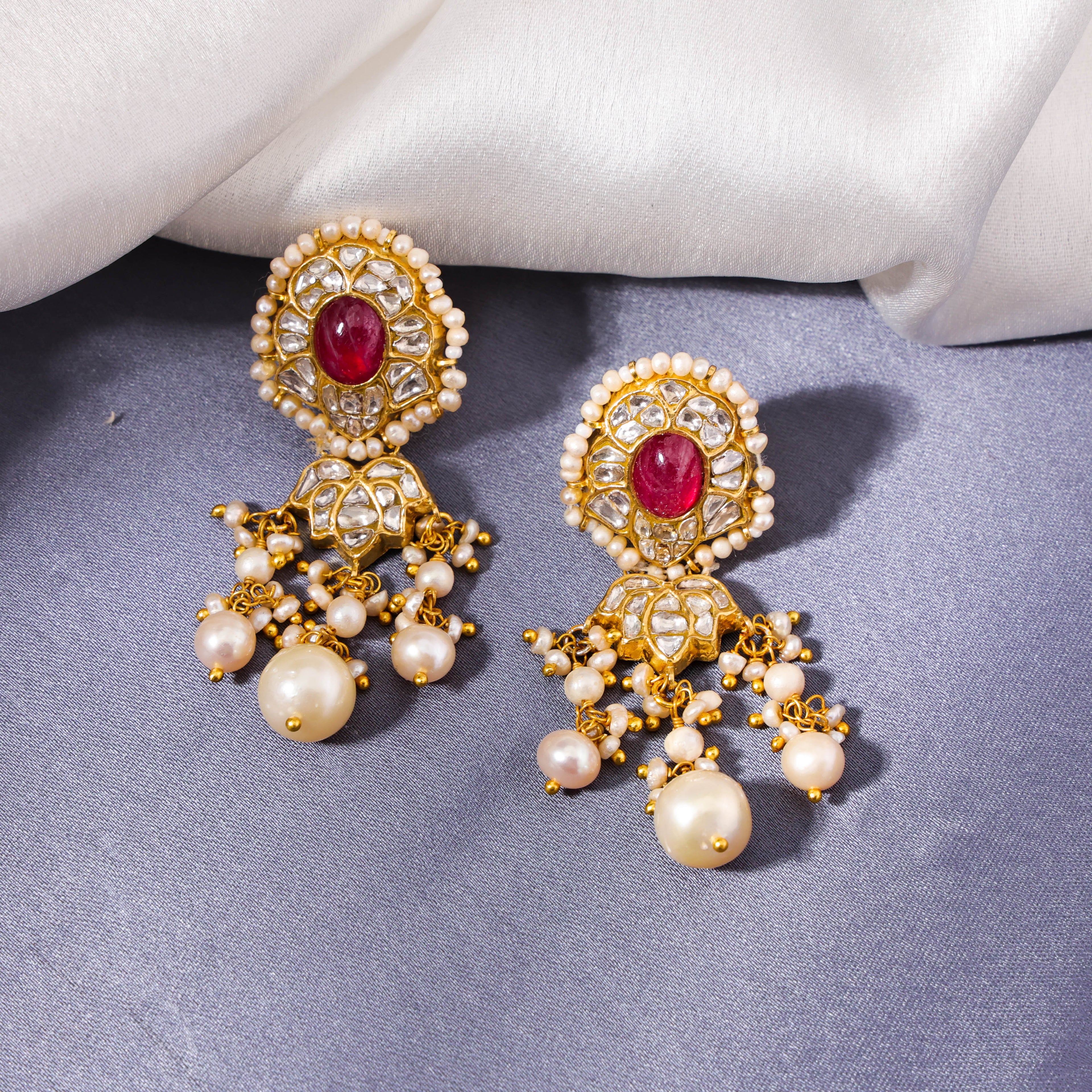Simran Polki Long Earrings
