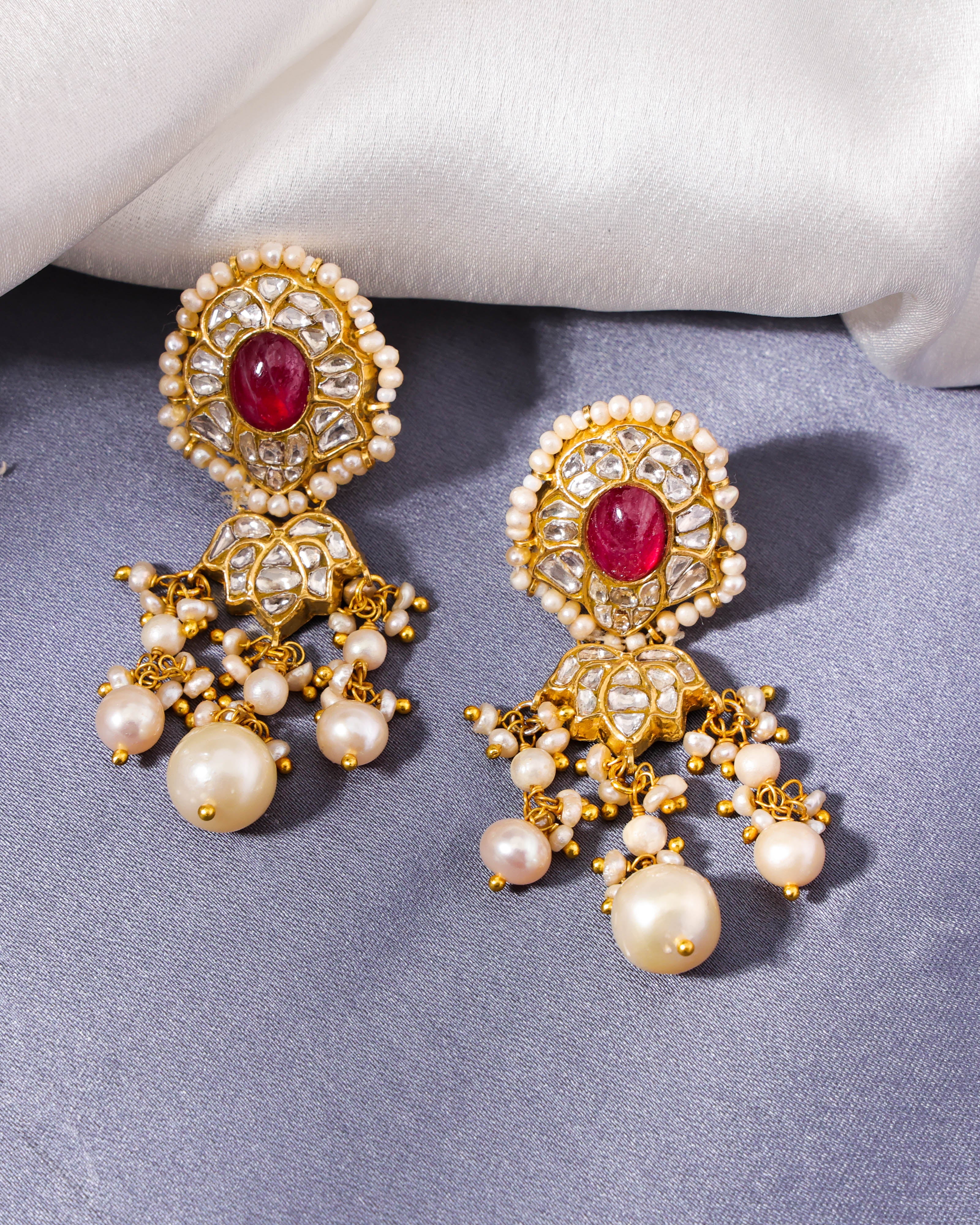 Simran Polki Long Earrings