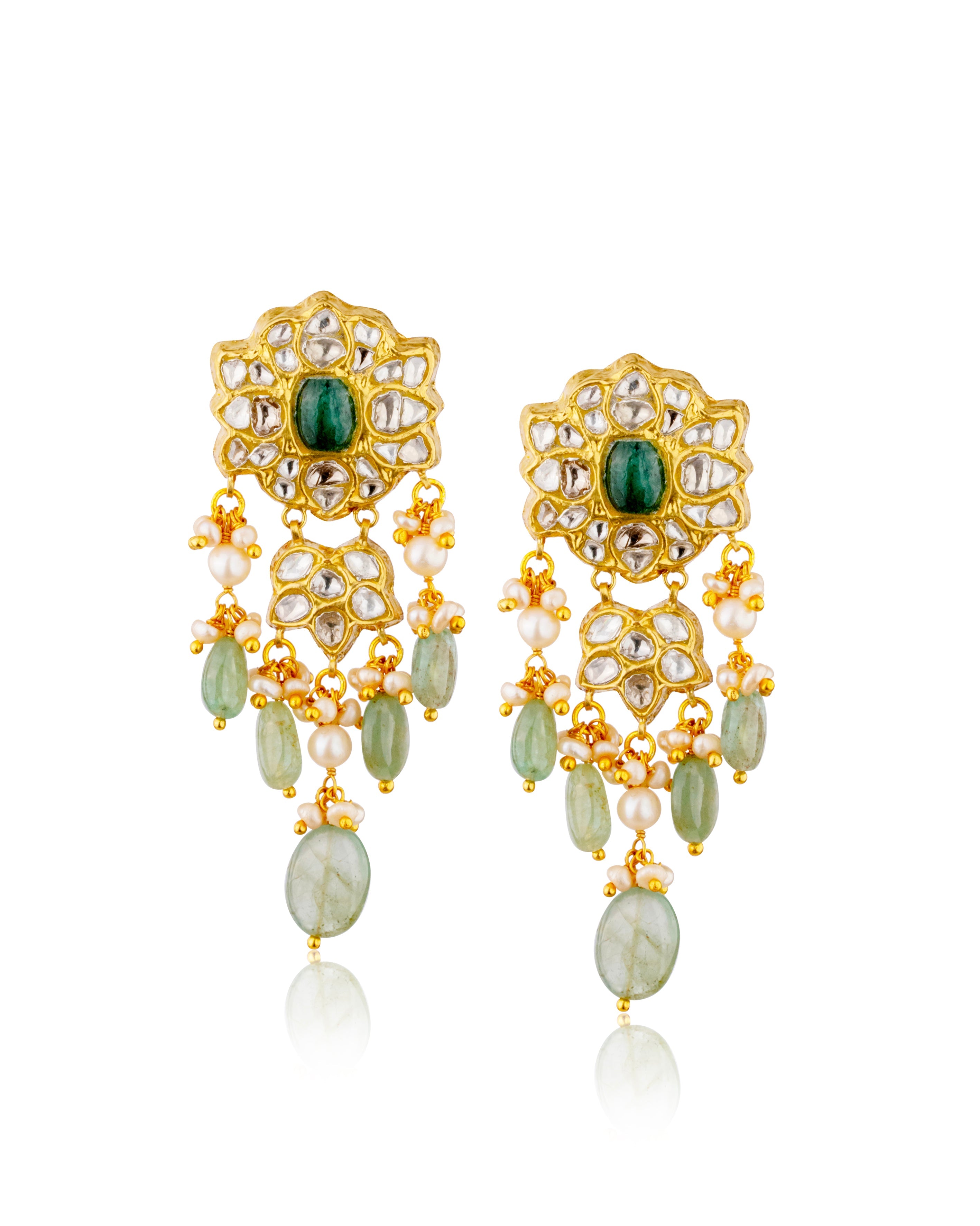 Lipika Polki Long Earrings