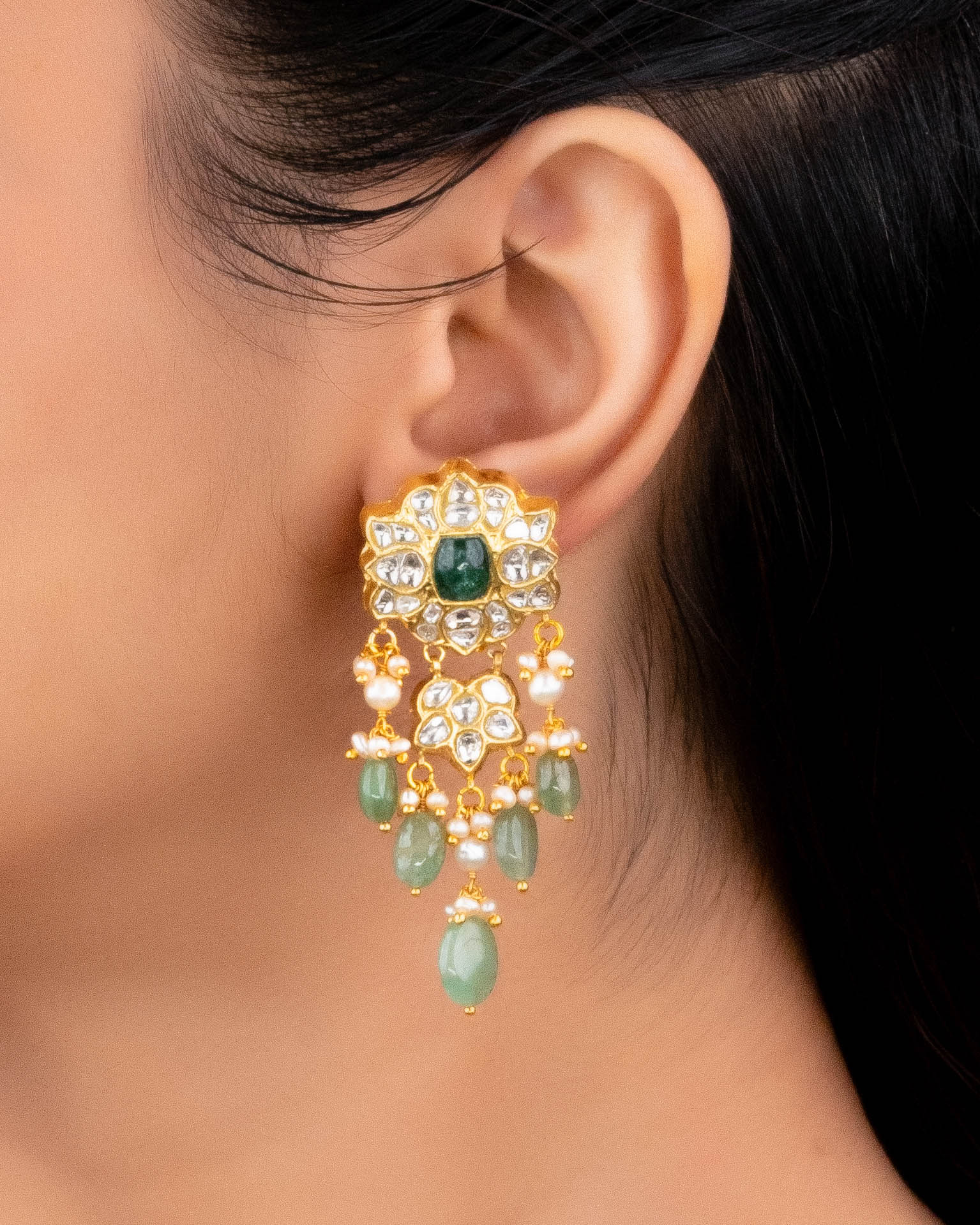 Lipika Polki Long Earrings