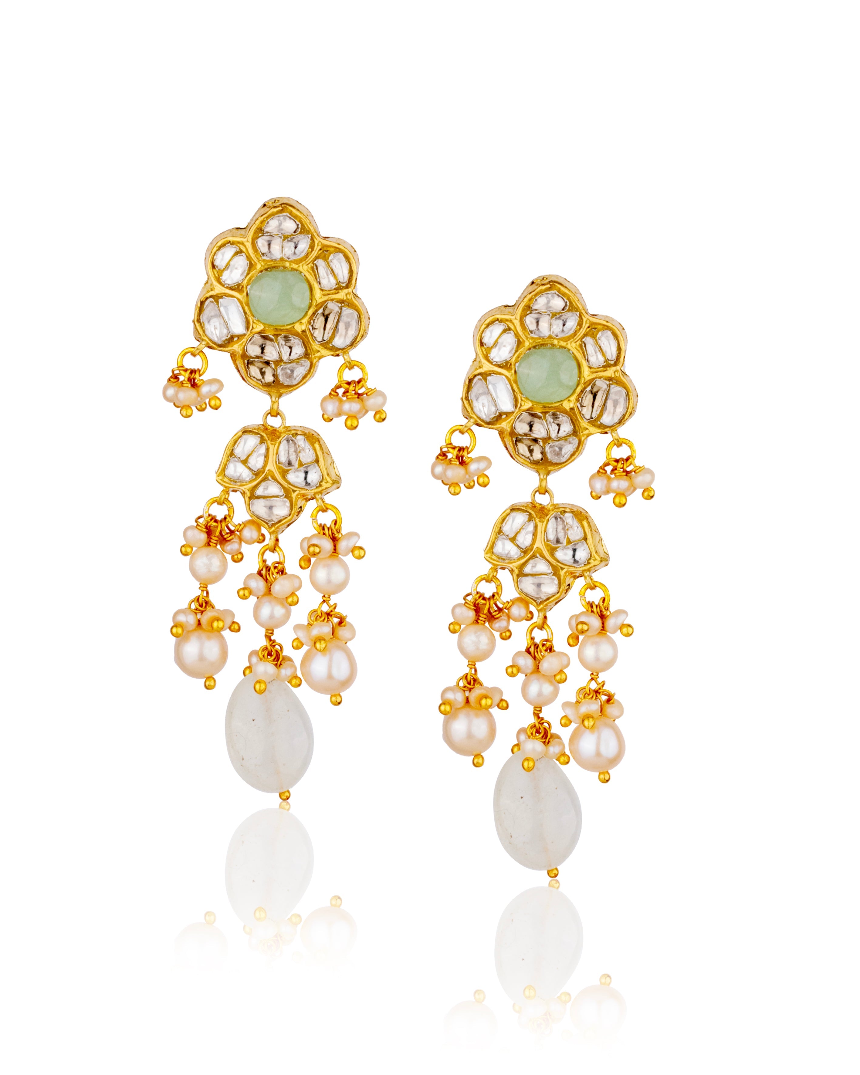 Aahana Polki Long Earrings