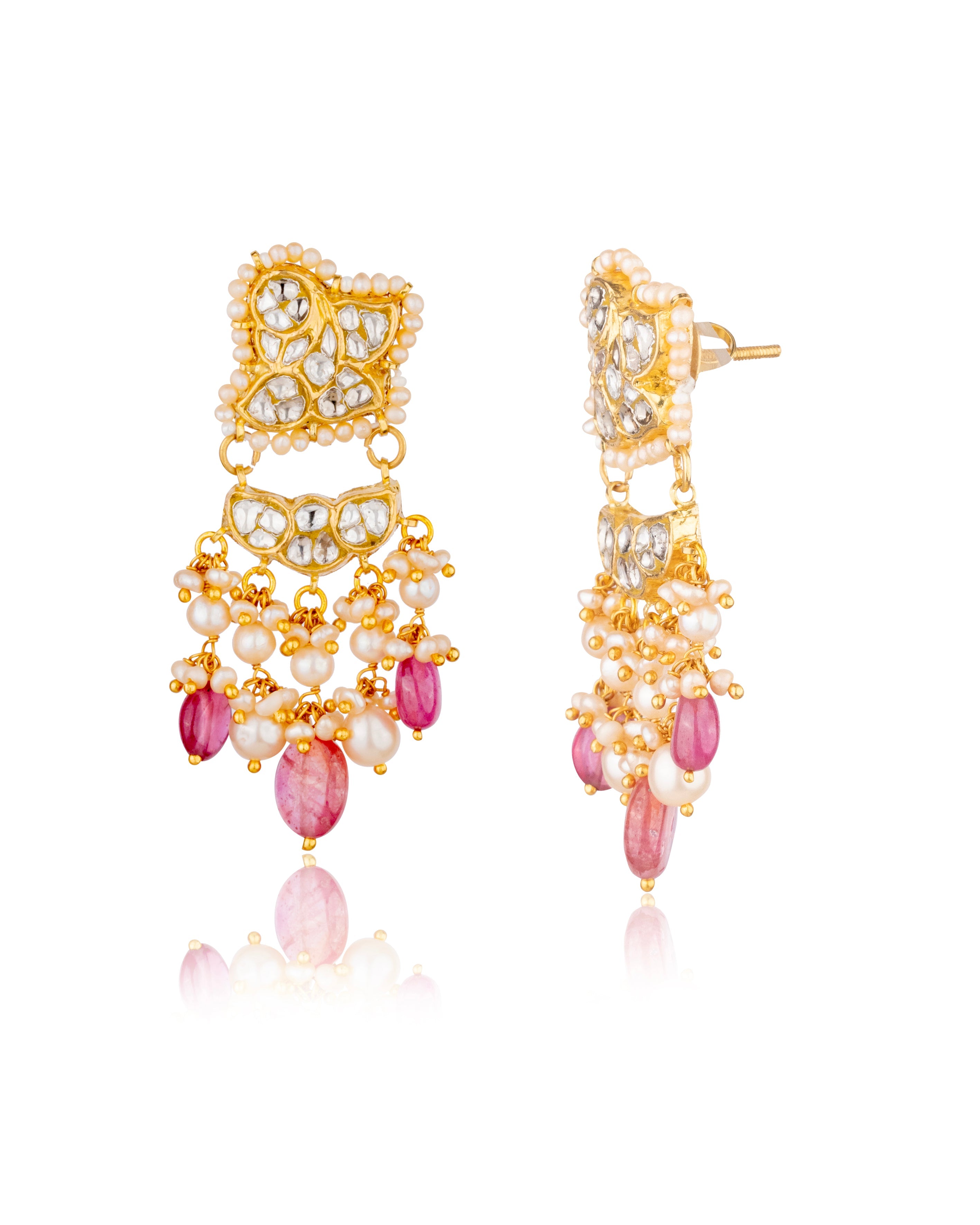 Adhya Polki Long Earrings