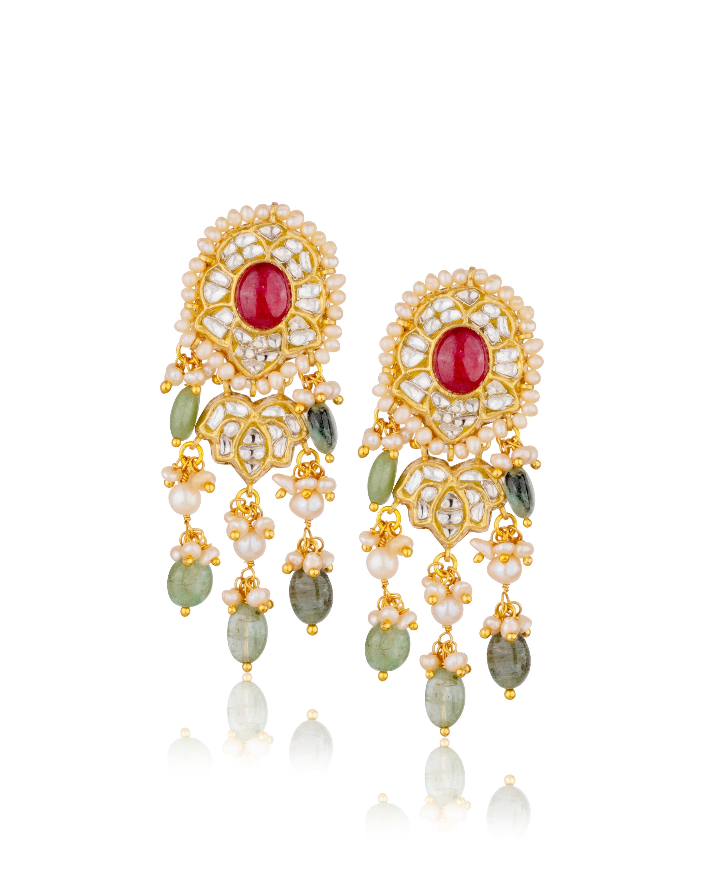 Niva Polki Long Earrings