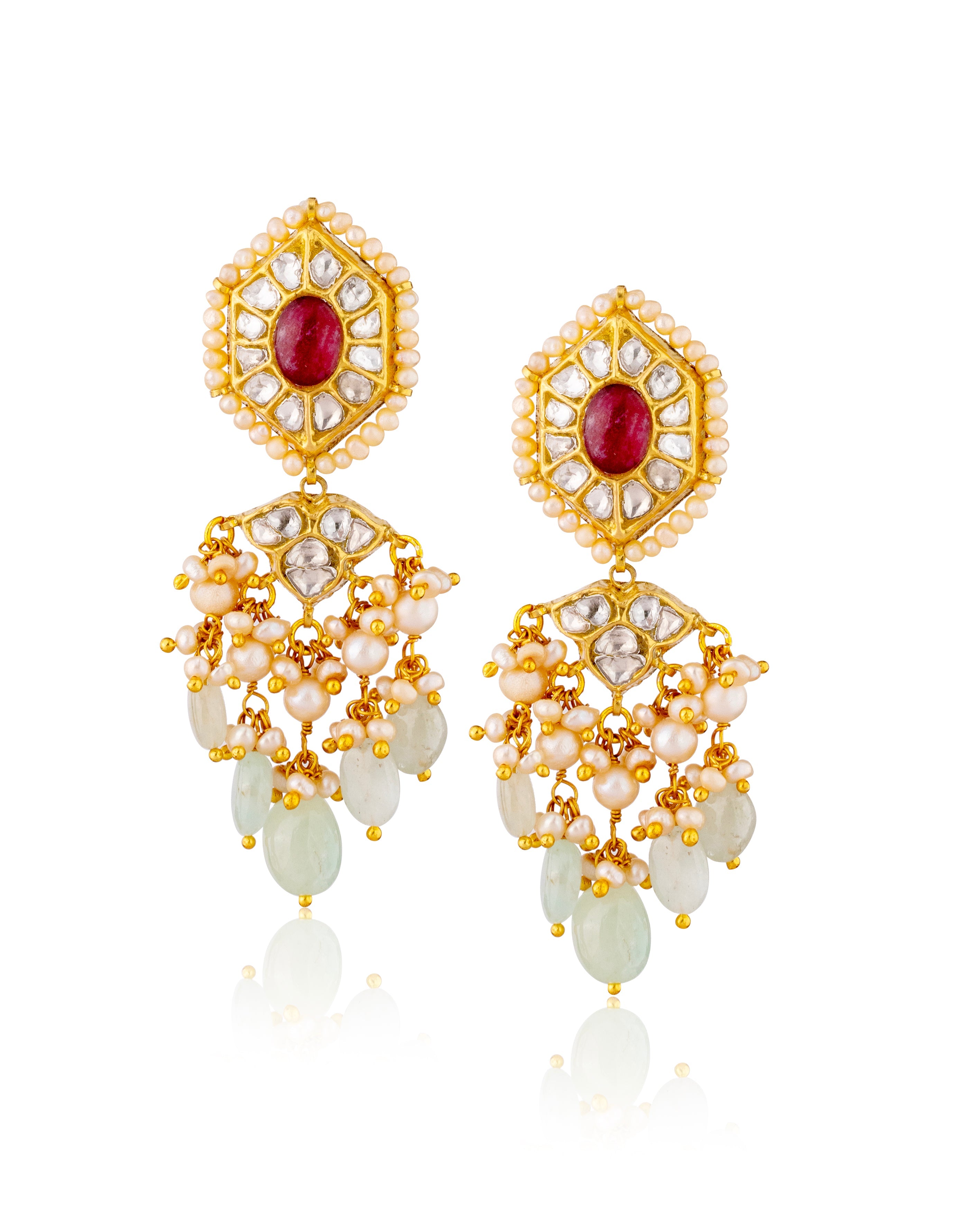 Mishka Polki Long Earrings