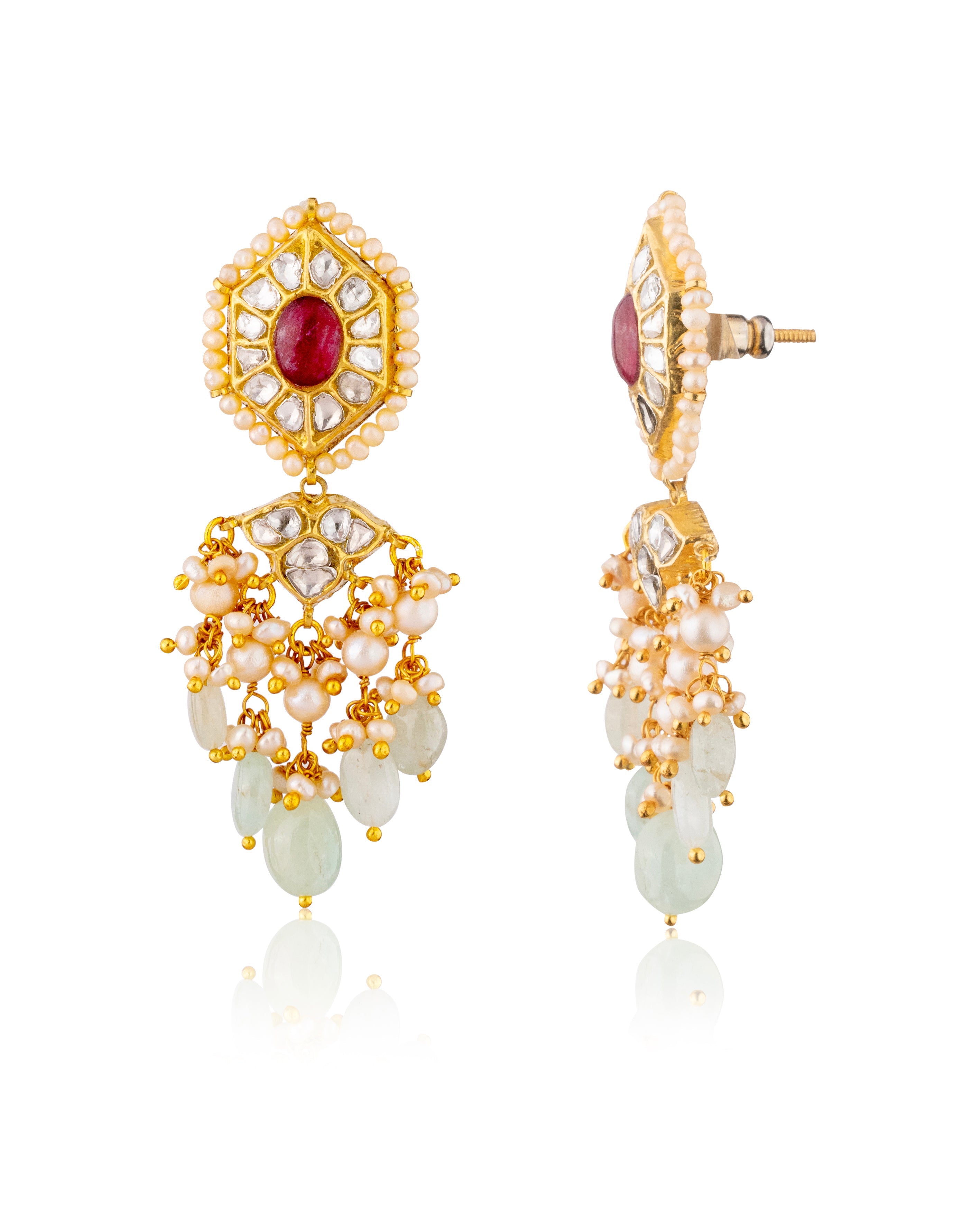 Mishka Polki Long Earrings