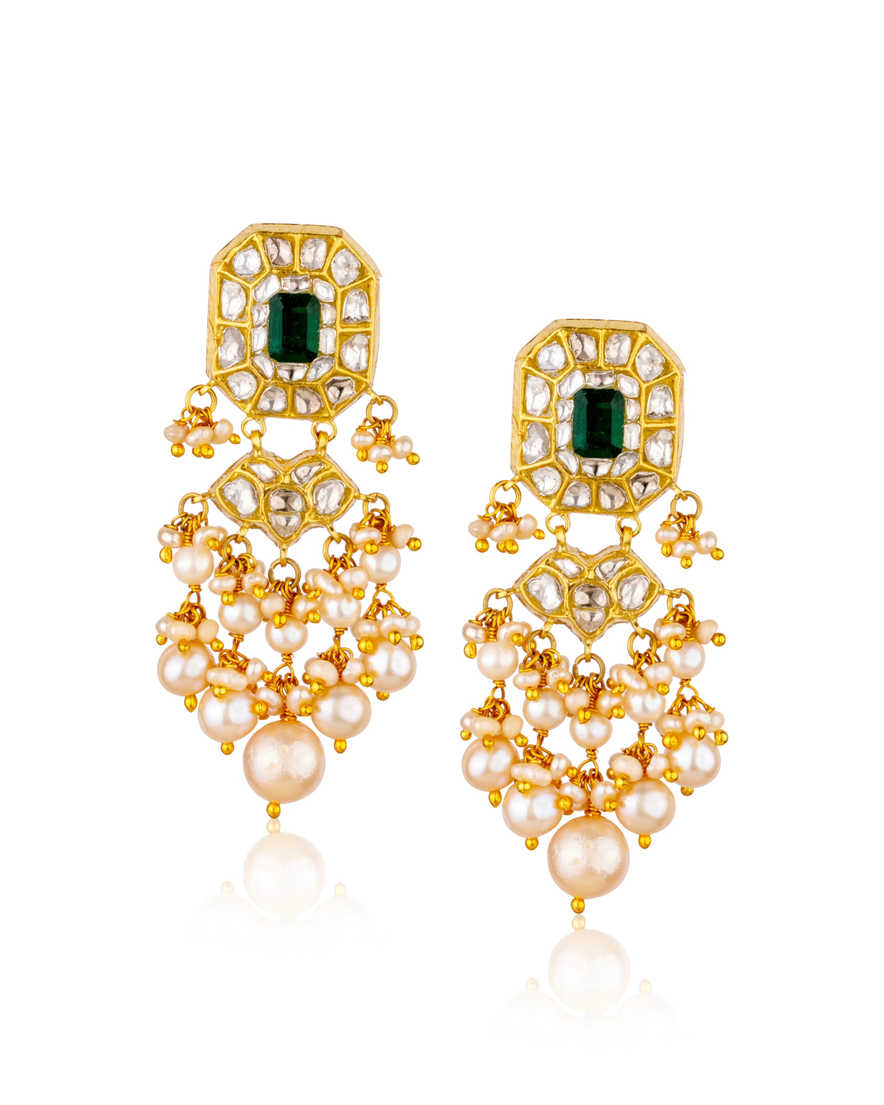 Omisha Polki Long Earrings