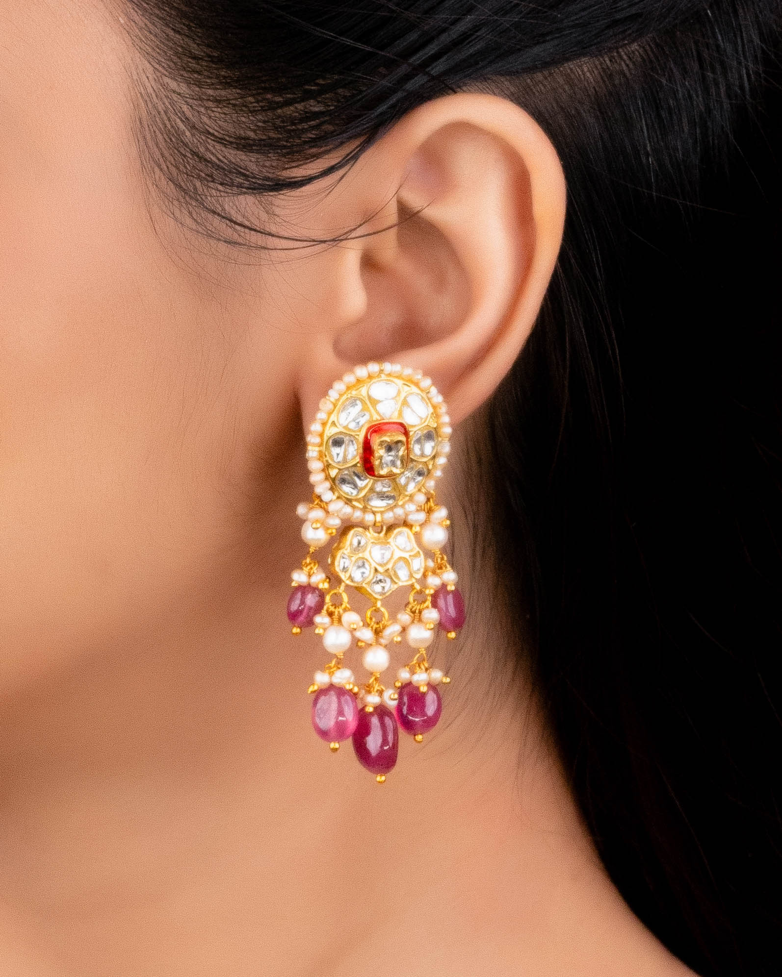 Liyana Polki Long Earrings