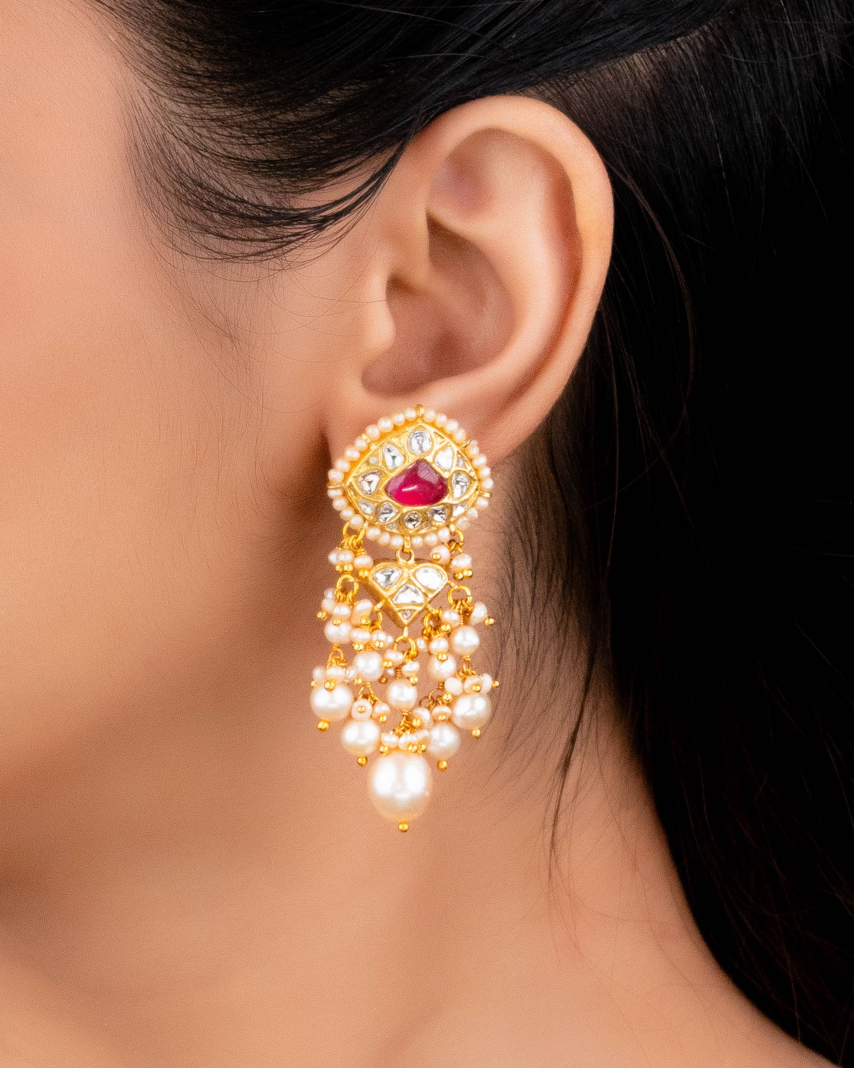 Tisya Polki Long Earrings