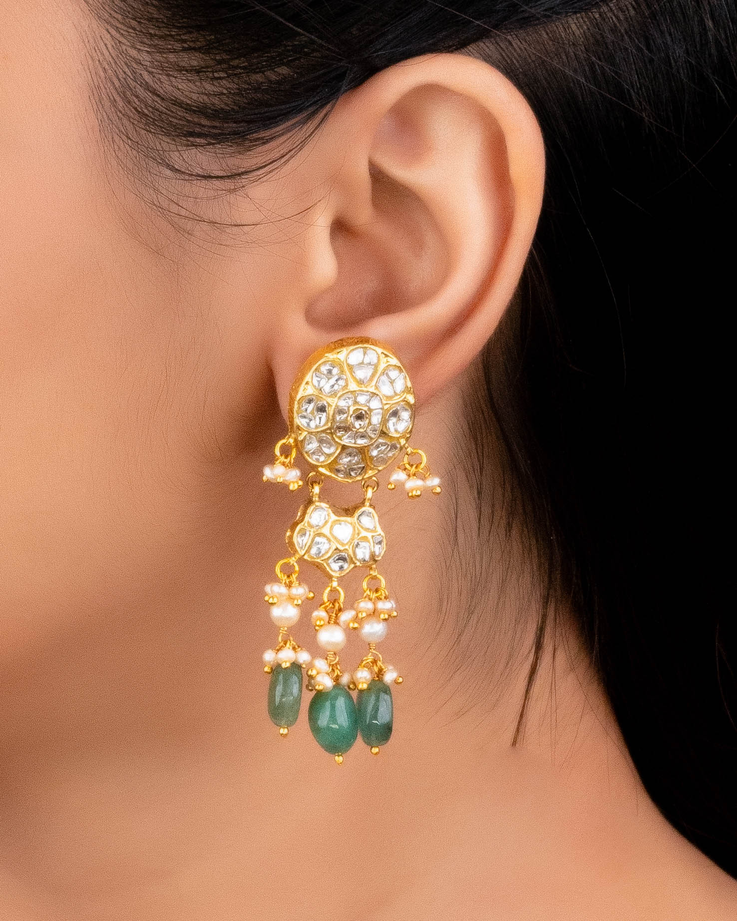 Trayi Polki Long Earrings