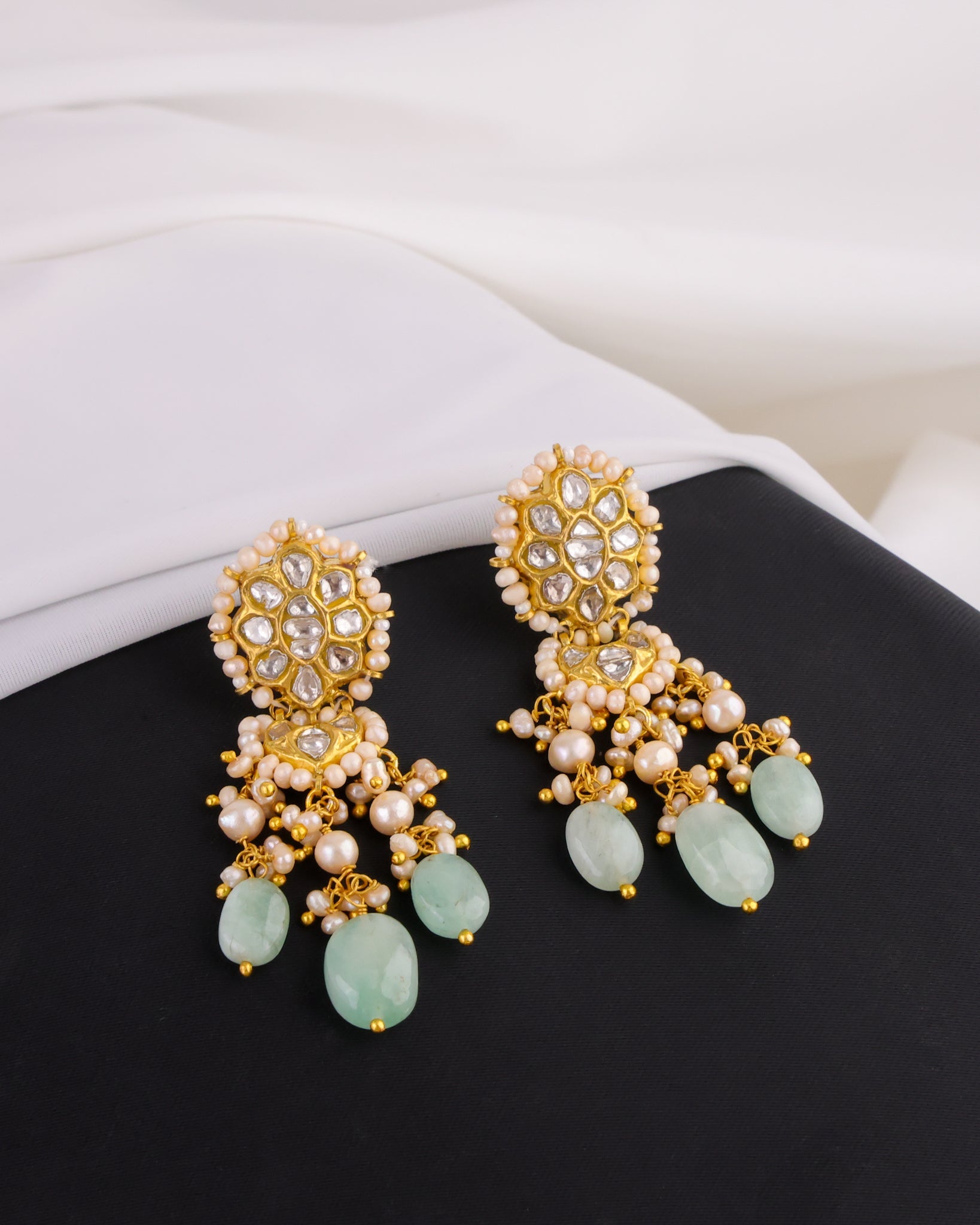 Malisha Necklace And Farjana Chandbalis Polki Set