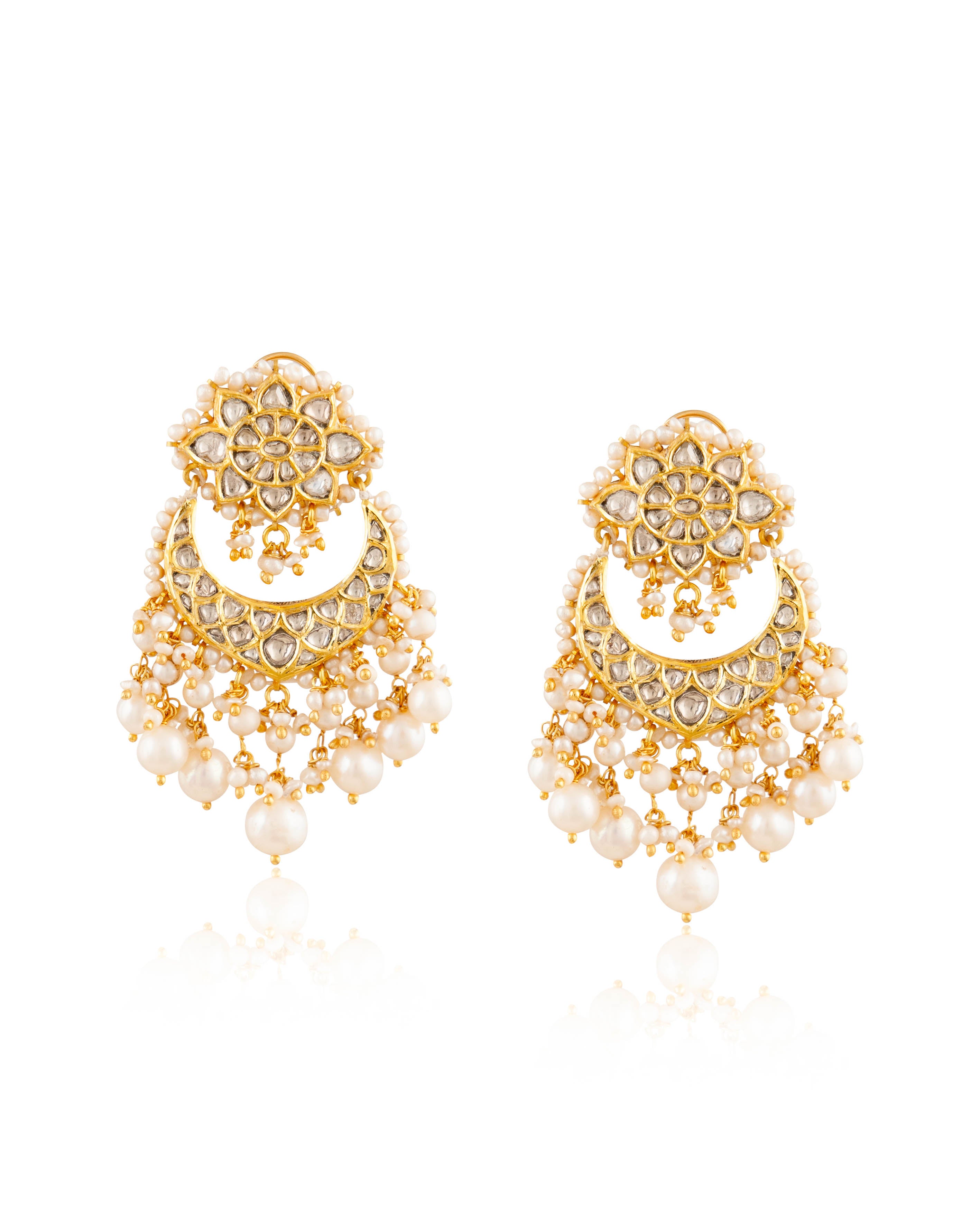 Calira Necklace And Auralie Chandbalis Polki Set