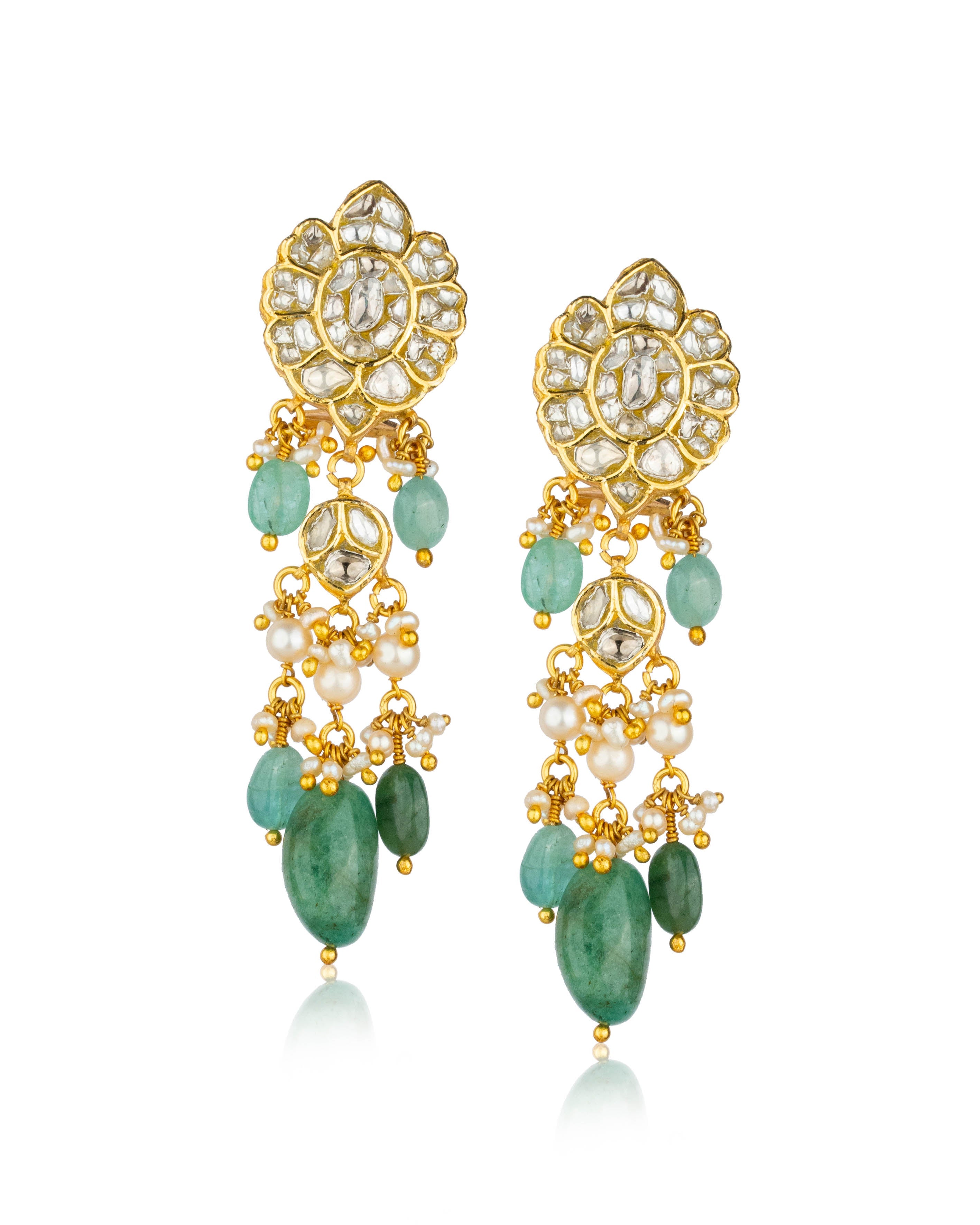 Daisy Polki Long Earrings