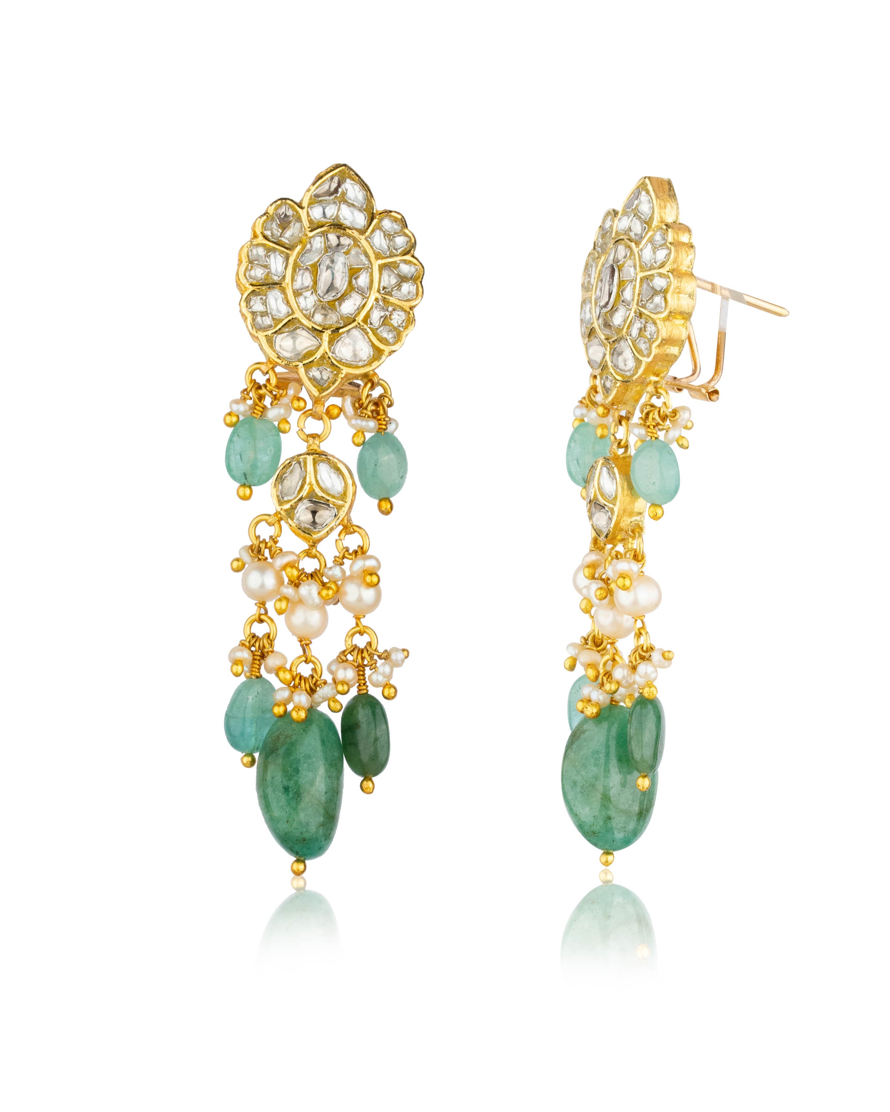 Daisy Polki Long Earrings