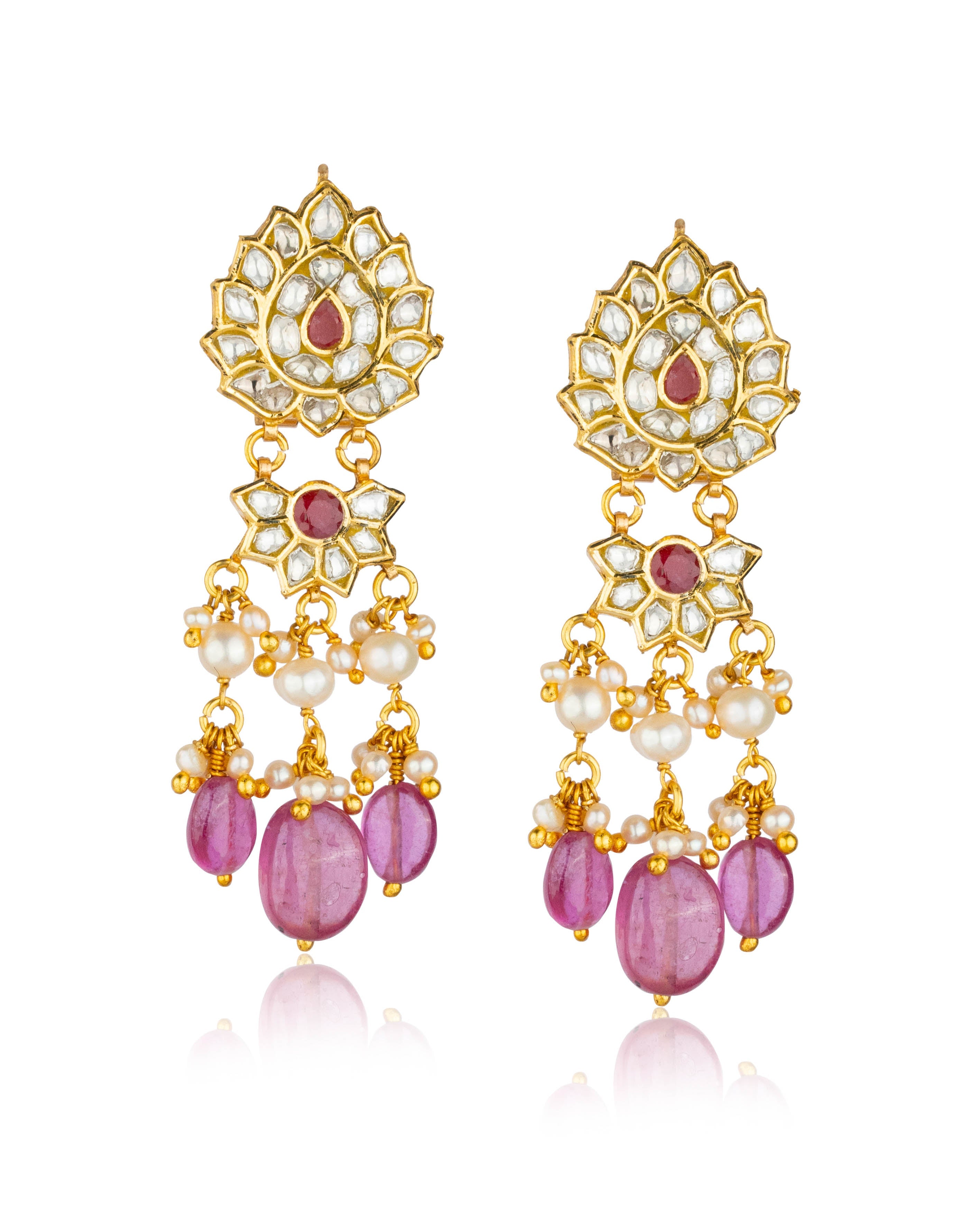Heer Polki Long Earrings