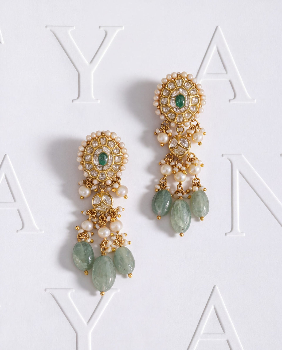 Somatra Polki Long Earrings