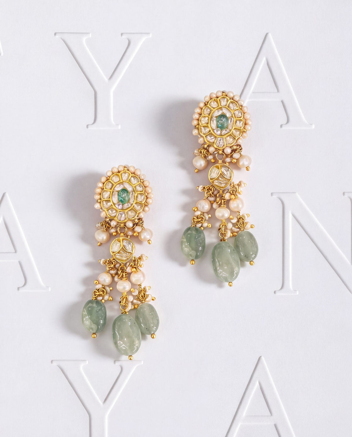 Somatra Polki Long Earrings