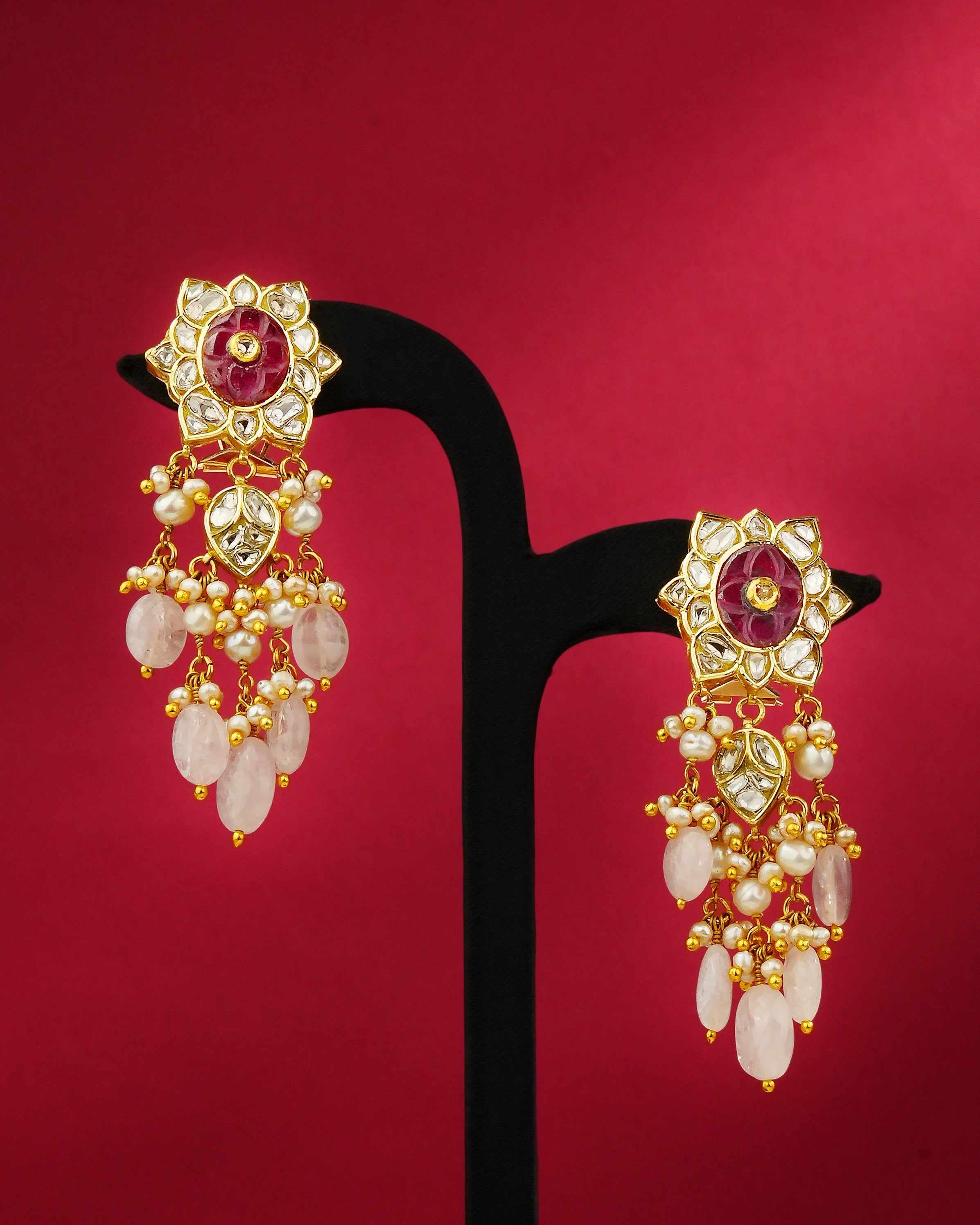 Sarvari Polki Long Earrings
