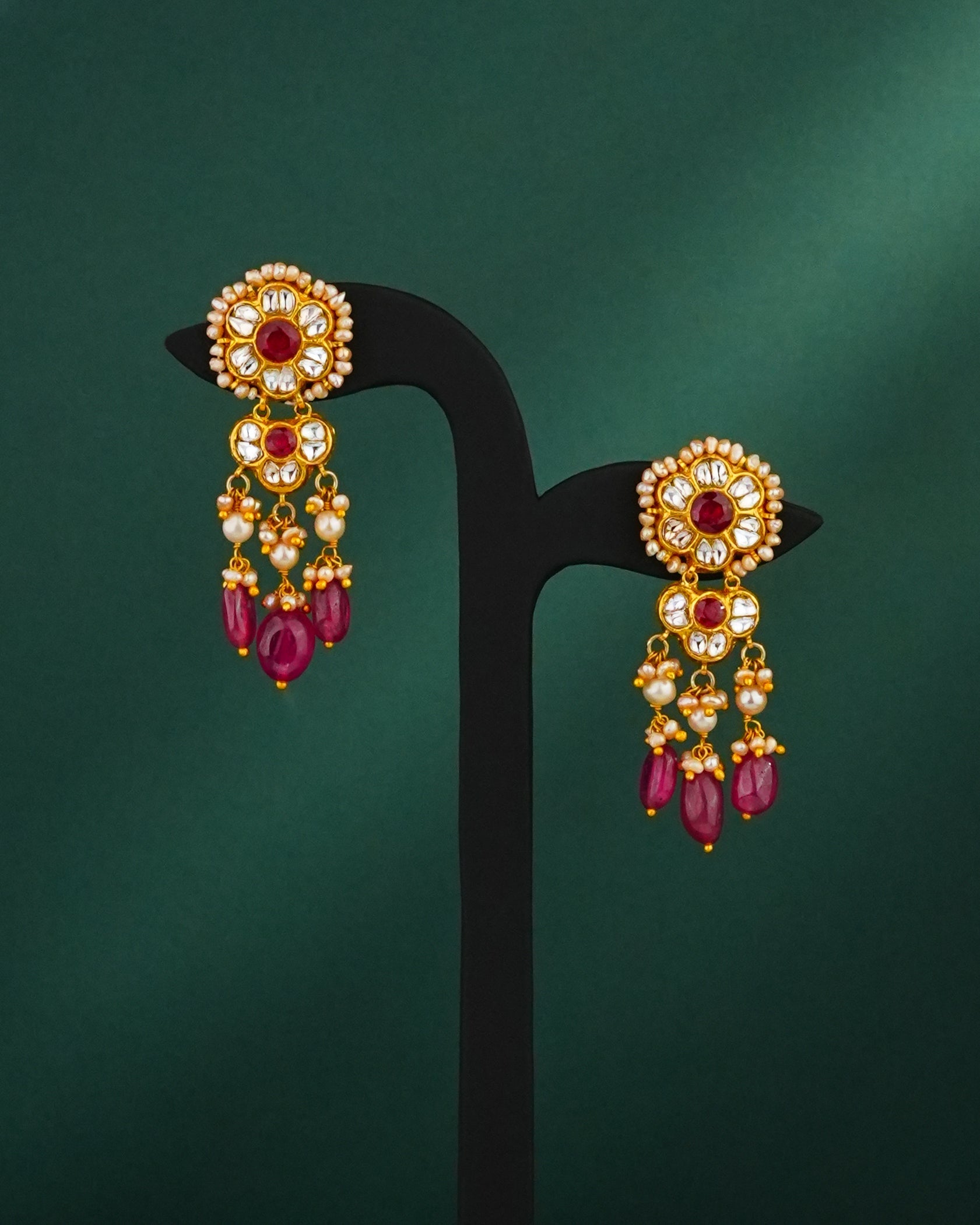 Ishaya Polki Long Earrings