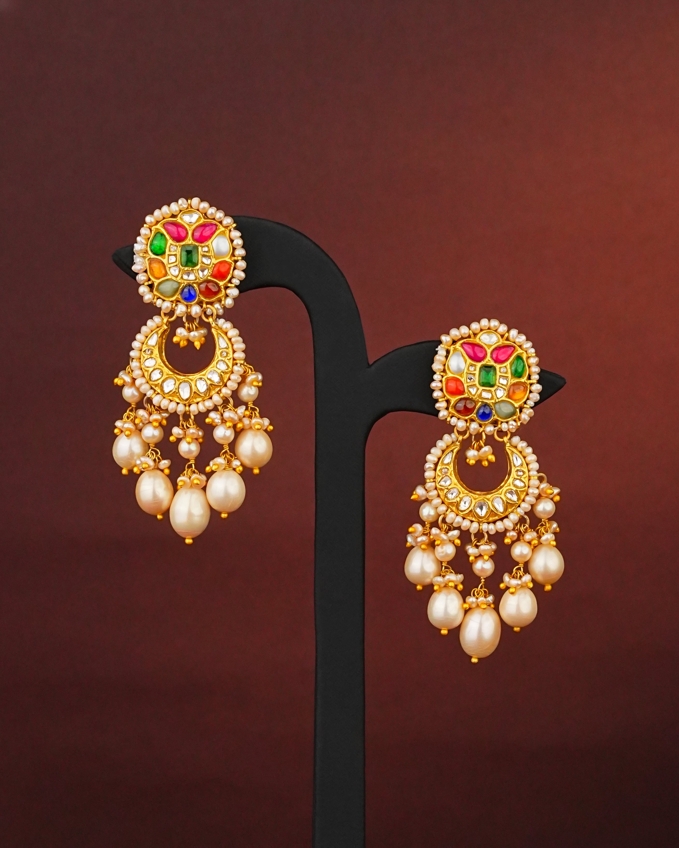 Umaira Polki Long Earrings