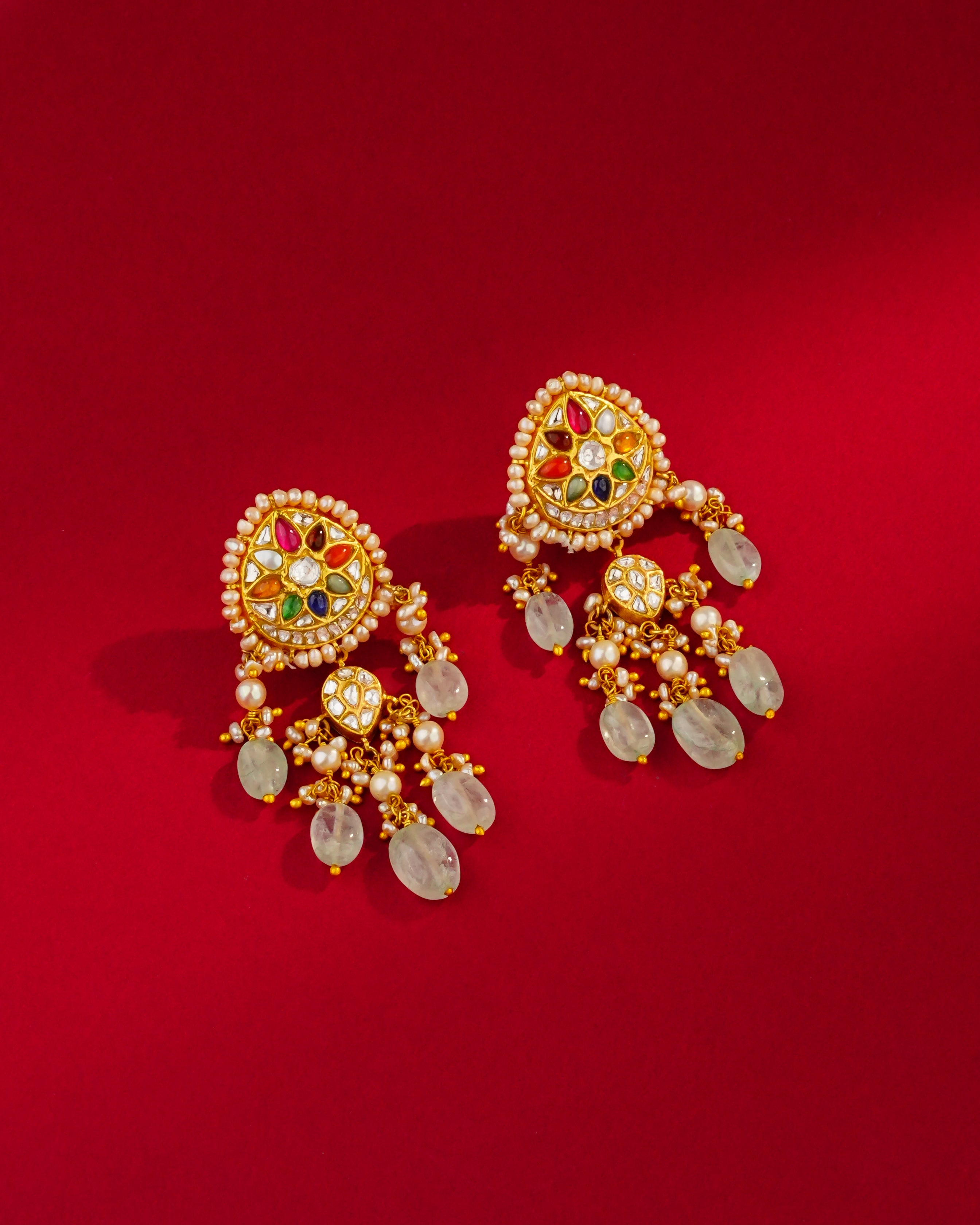 Rishma Polki Long Earrings